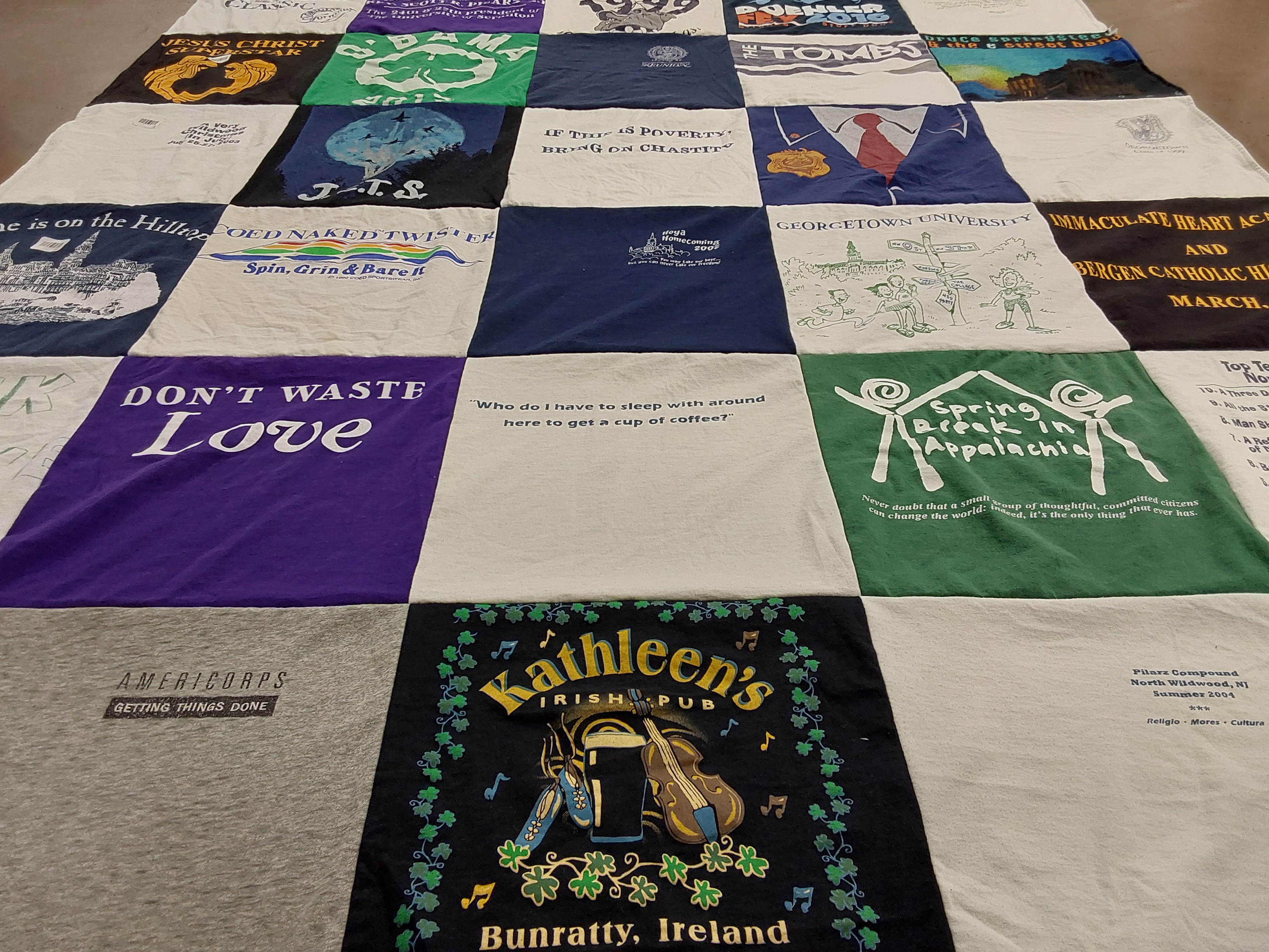 T-shirt quilt from georgetown university by Kathleen from NJ