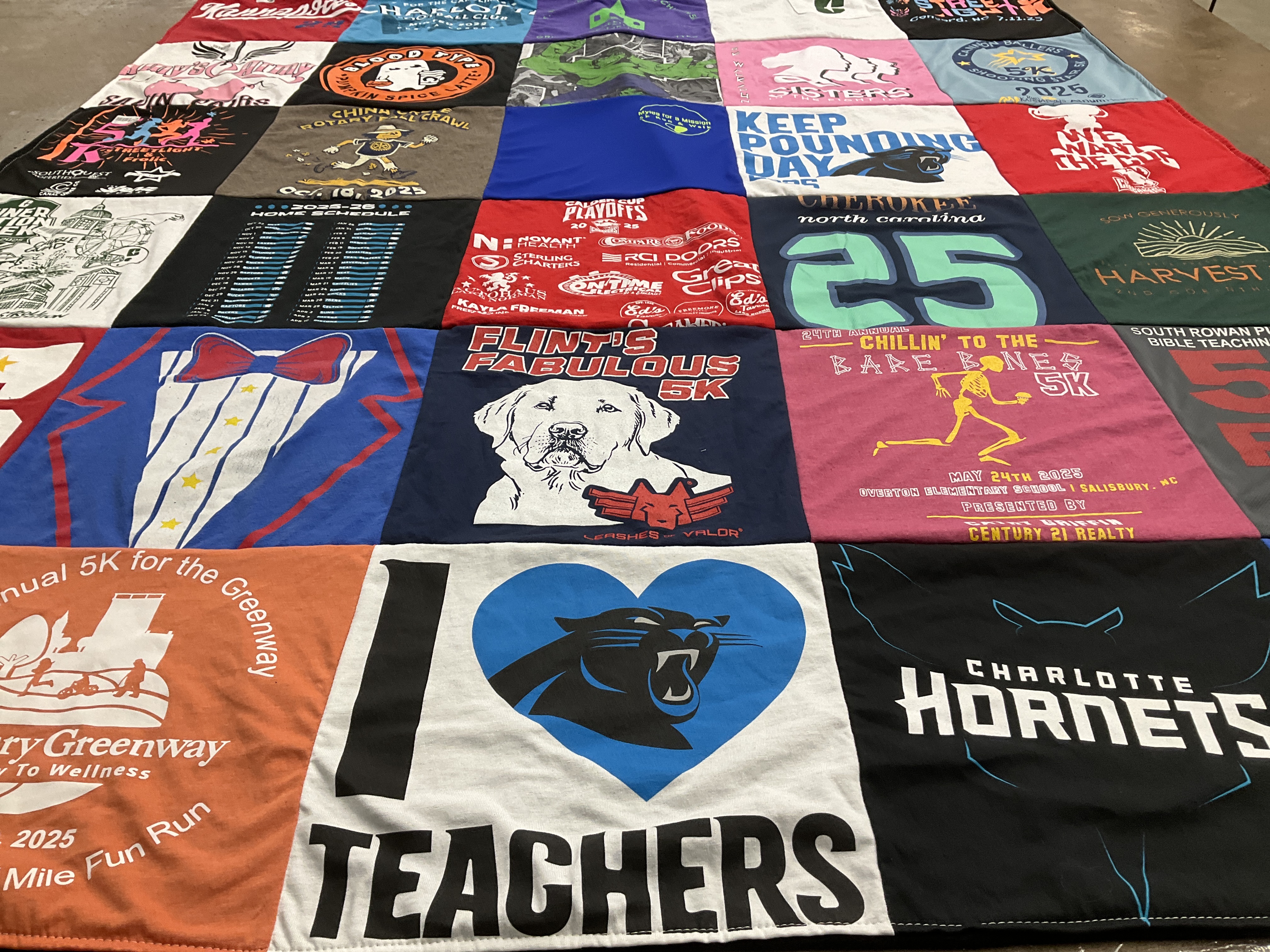 T-shirt quilt featuring charlotte hornets by Joshua from NC
