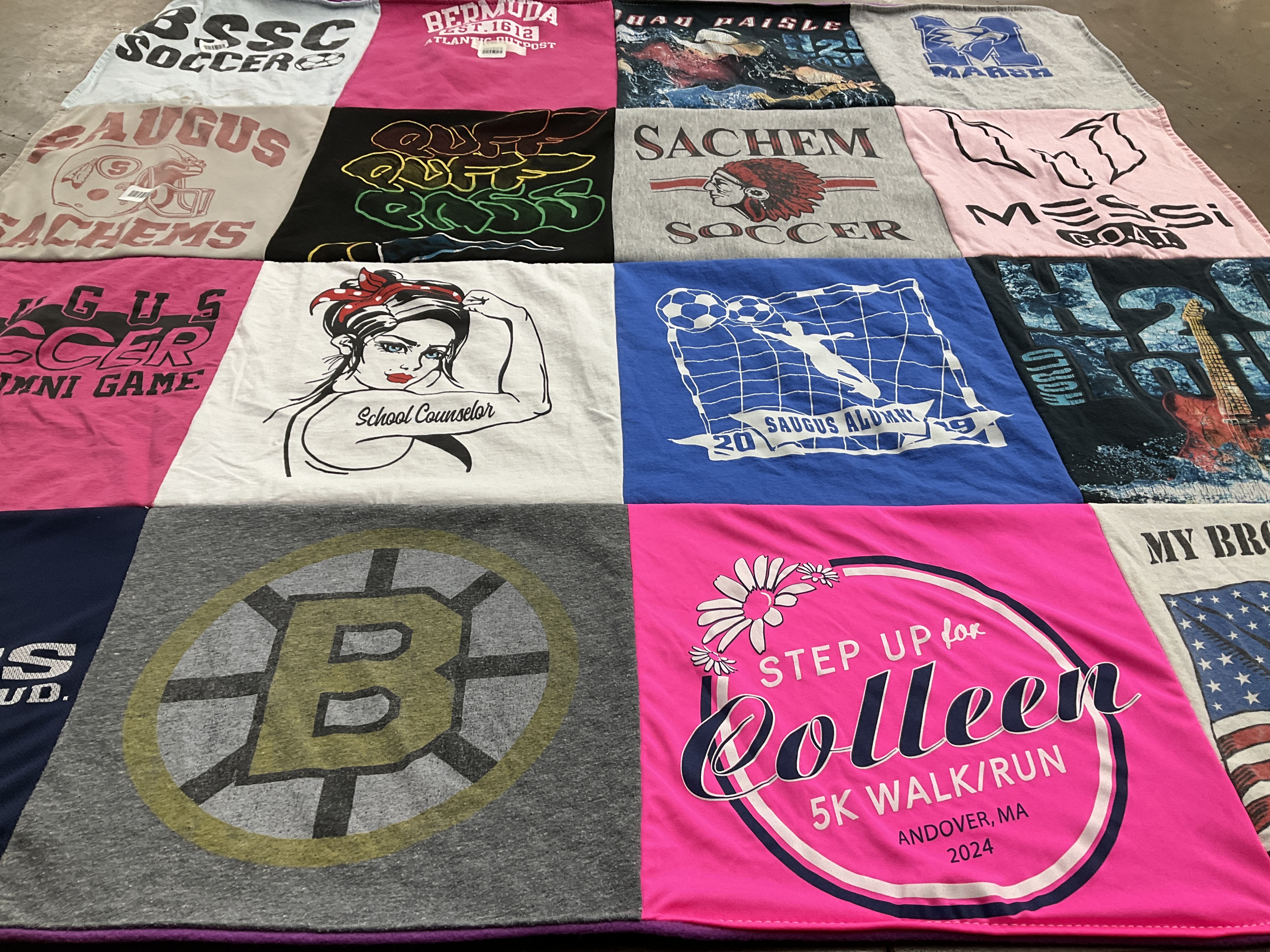 T-shirt quilt featuring sachem high school soccer, saugus soccer by Cecelia from NH