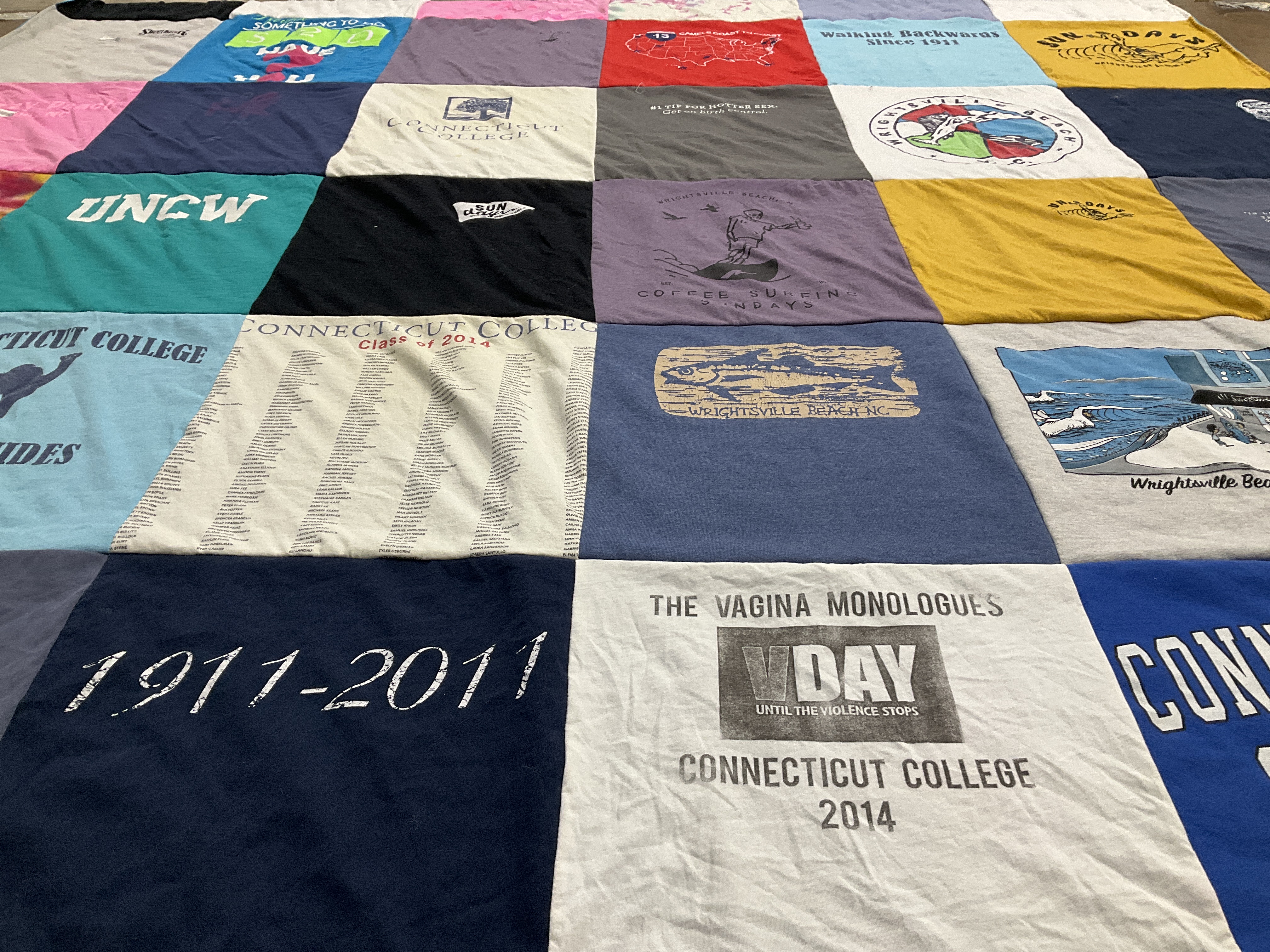 T-shirt quilt from connecticut college by Meaghan from NY