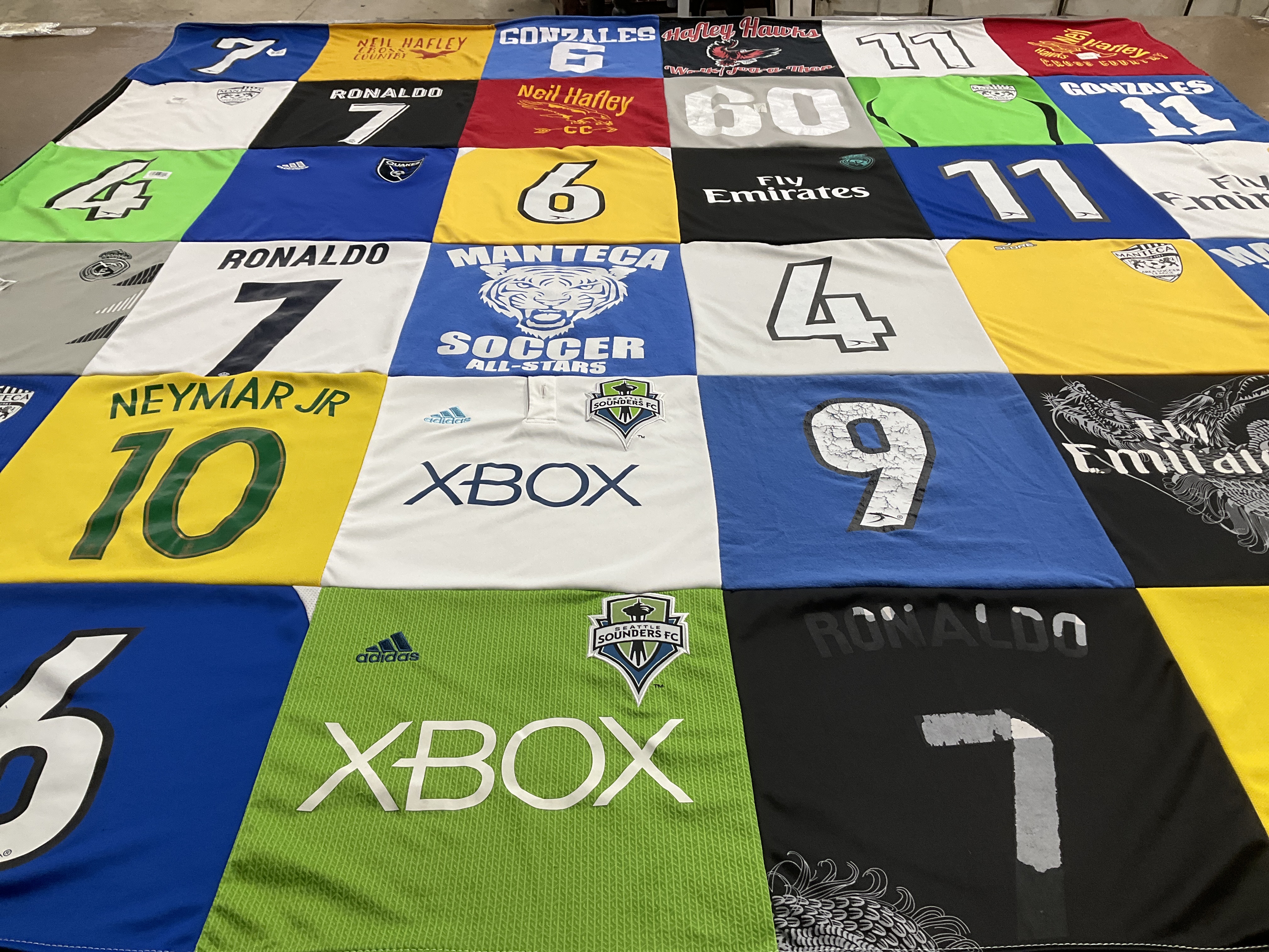 T-shirt quilt featuring seattle sounders fc by SHANEE from CA