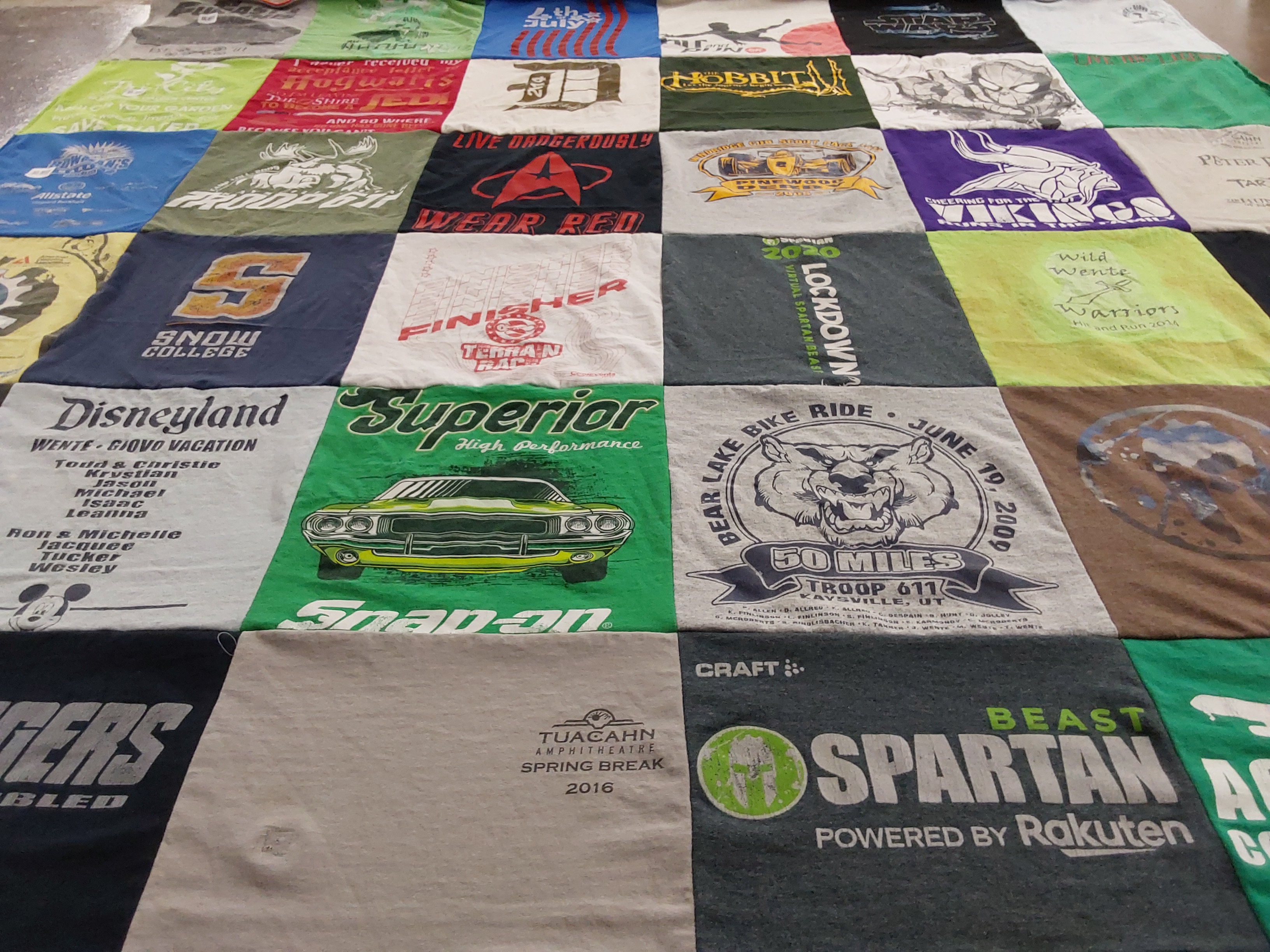 T-shirt quilt featuring spartan race by Christie from UT