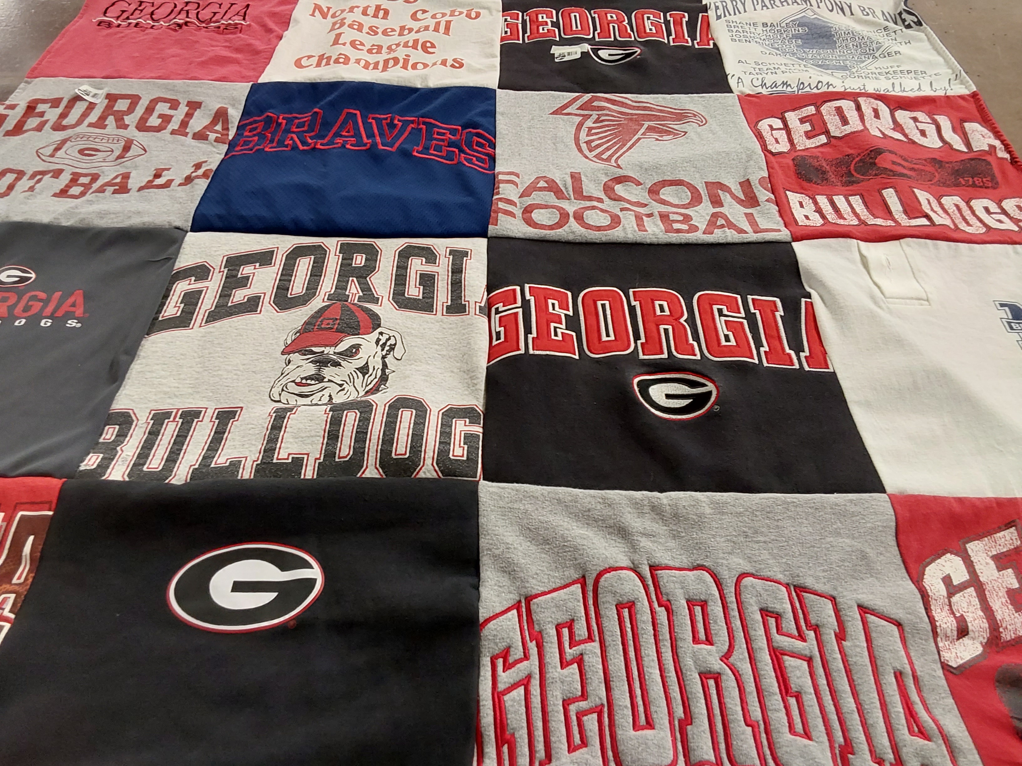 T-shirt quilt featuring georgia bulldogs, atlanta braves by Patricia from FL