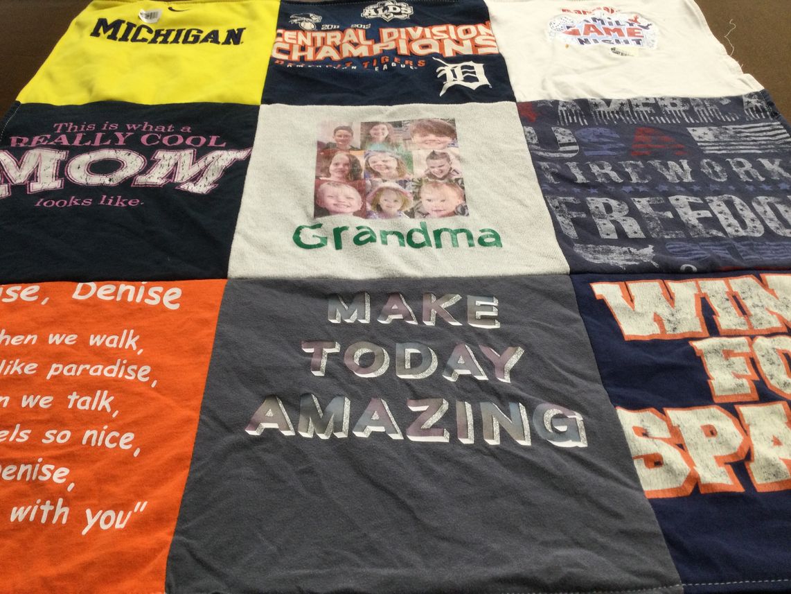 T-shirt quilt from university of michigan by Kristin from MI