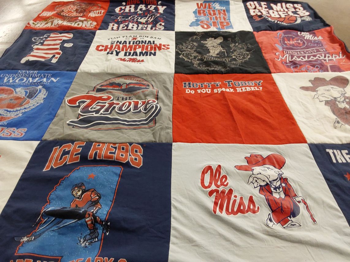 T-shirt quilt featuring ole miss rebels, ice rebs by JACKLYN from MS