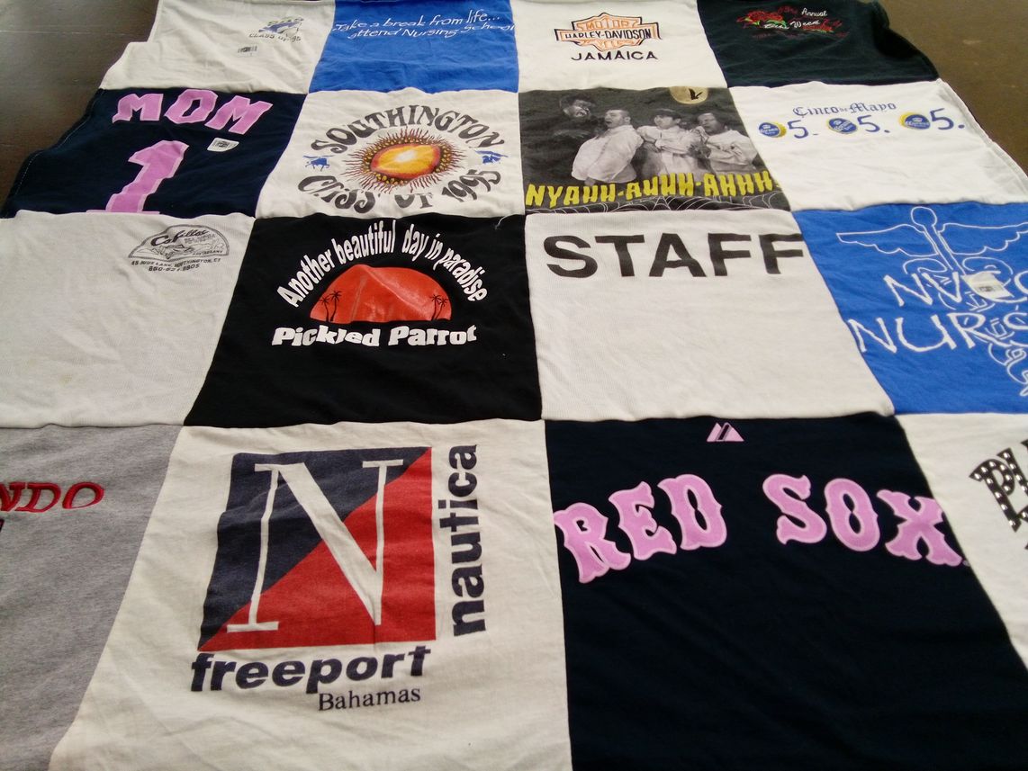 T-shirt quilt featuring boston red sox by Rachel from NH