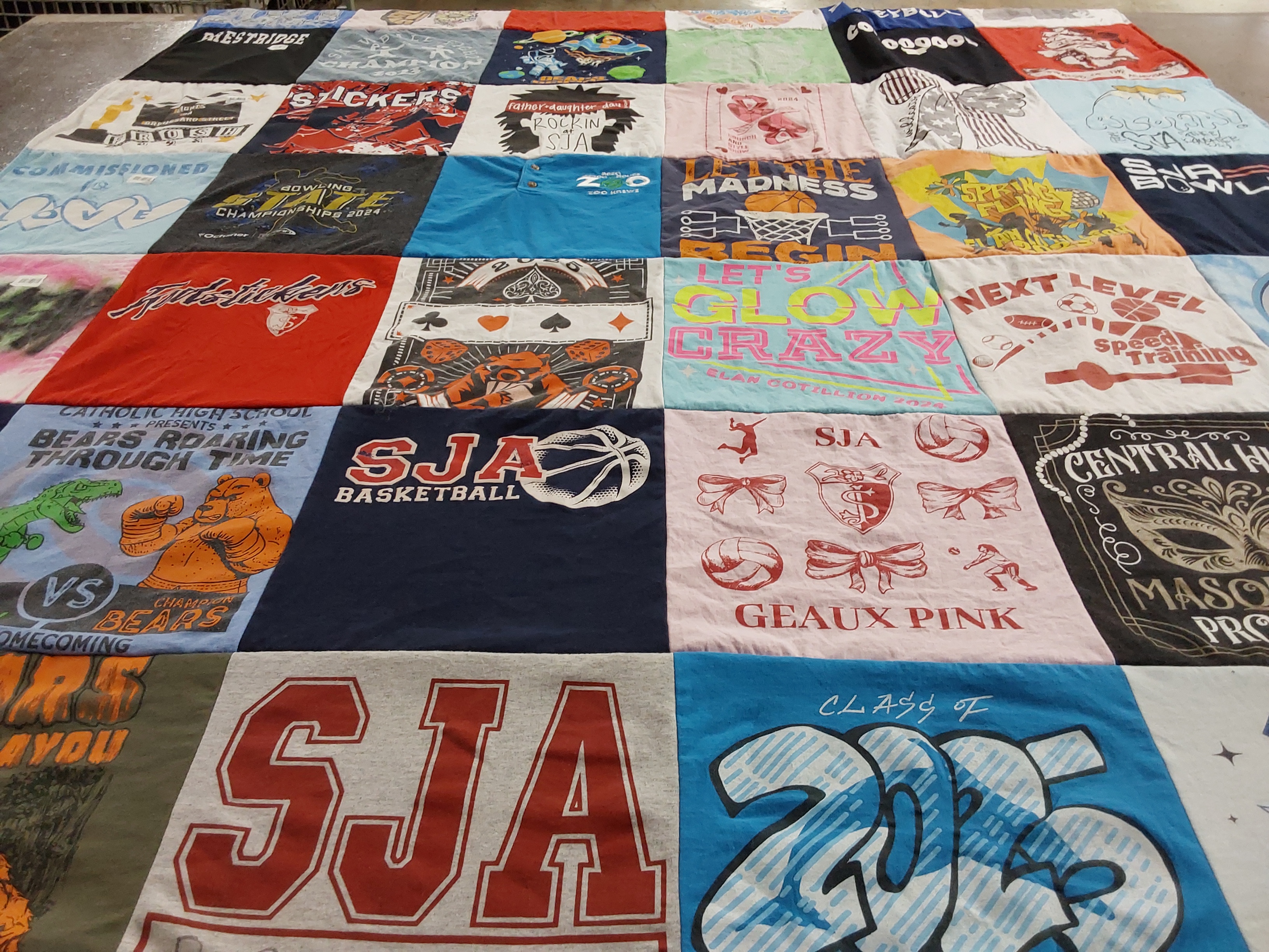 T-shirt quilt featuring sja basketball by Sandy from LA