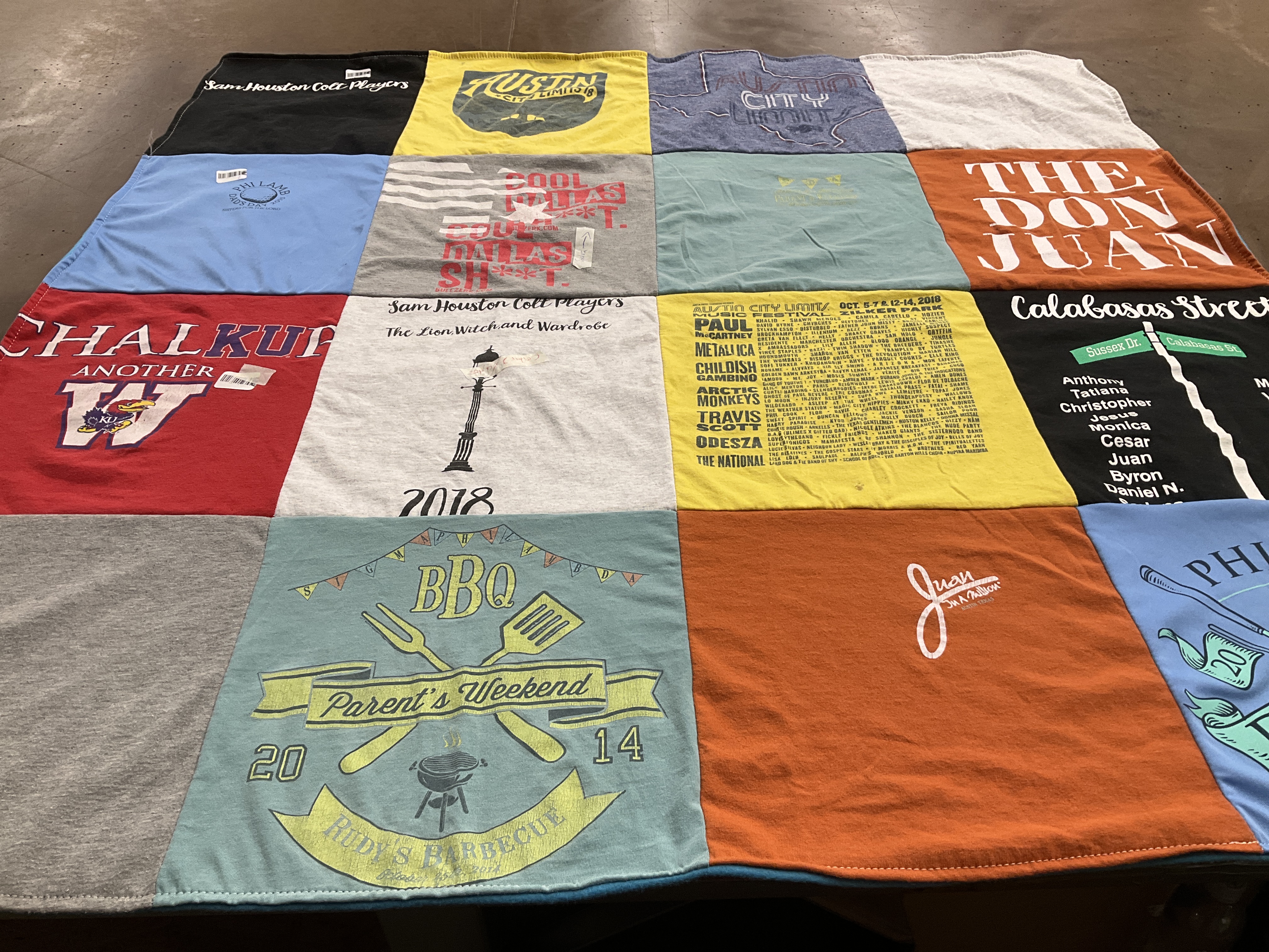 T-shirt quilt from sam houston state university by Margie from TX
