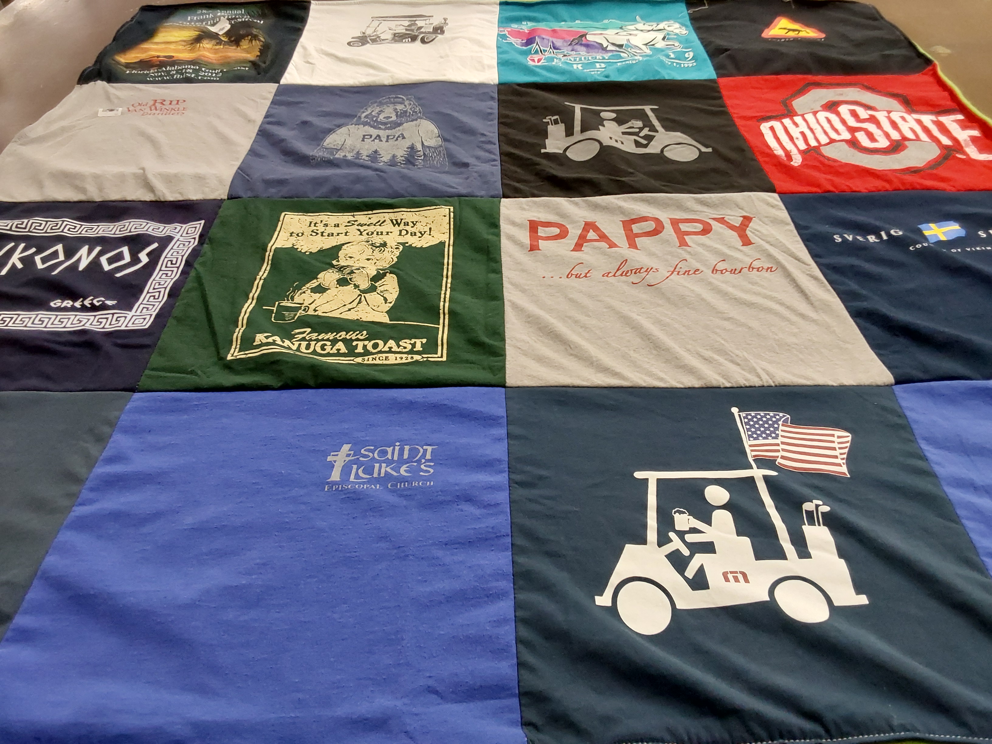 T-shirt quilt from ohio state university by Joy from GA