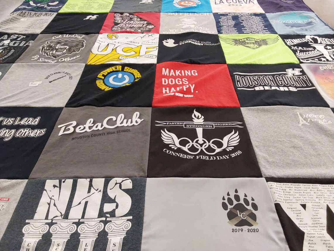 T-shirt quilt featuring houston county bears by Brandon from GA
