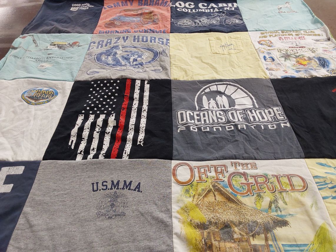 T-shirt quilt from united states merchant marine academy by Jody from FL