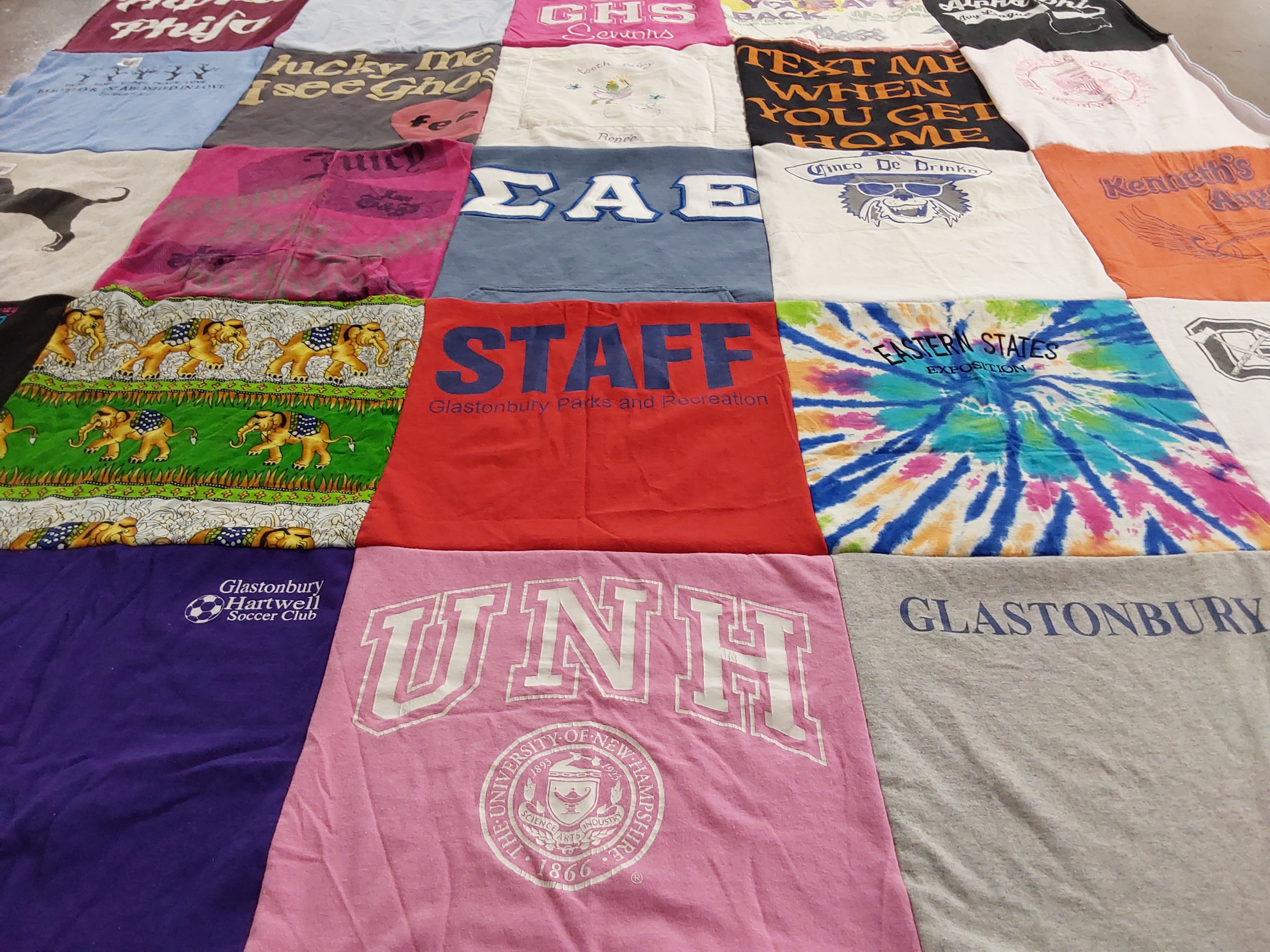 T-shirt quilt from university of new hampshire by Amy from CT