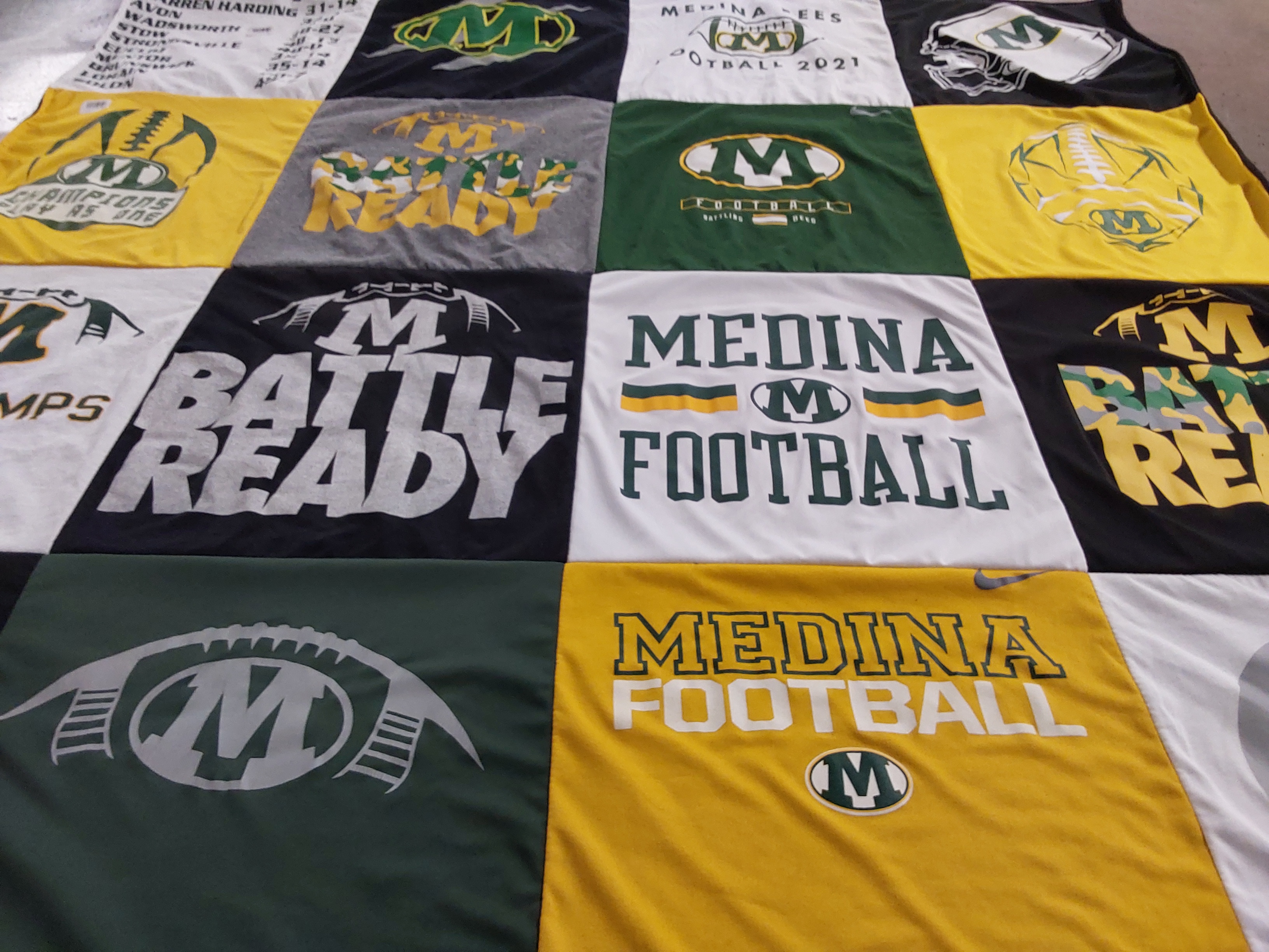 T-shirt quilt featuring medina football by Dawn from OH