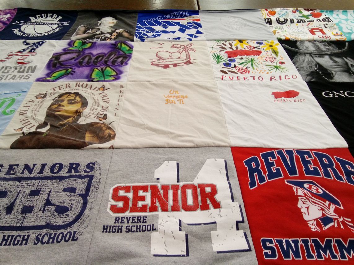 T-shirt quilt from revere high school by Raela from MA