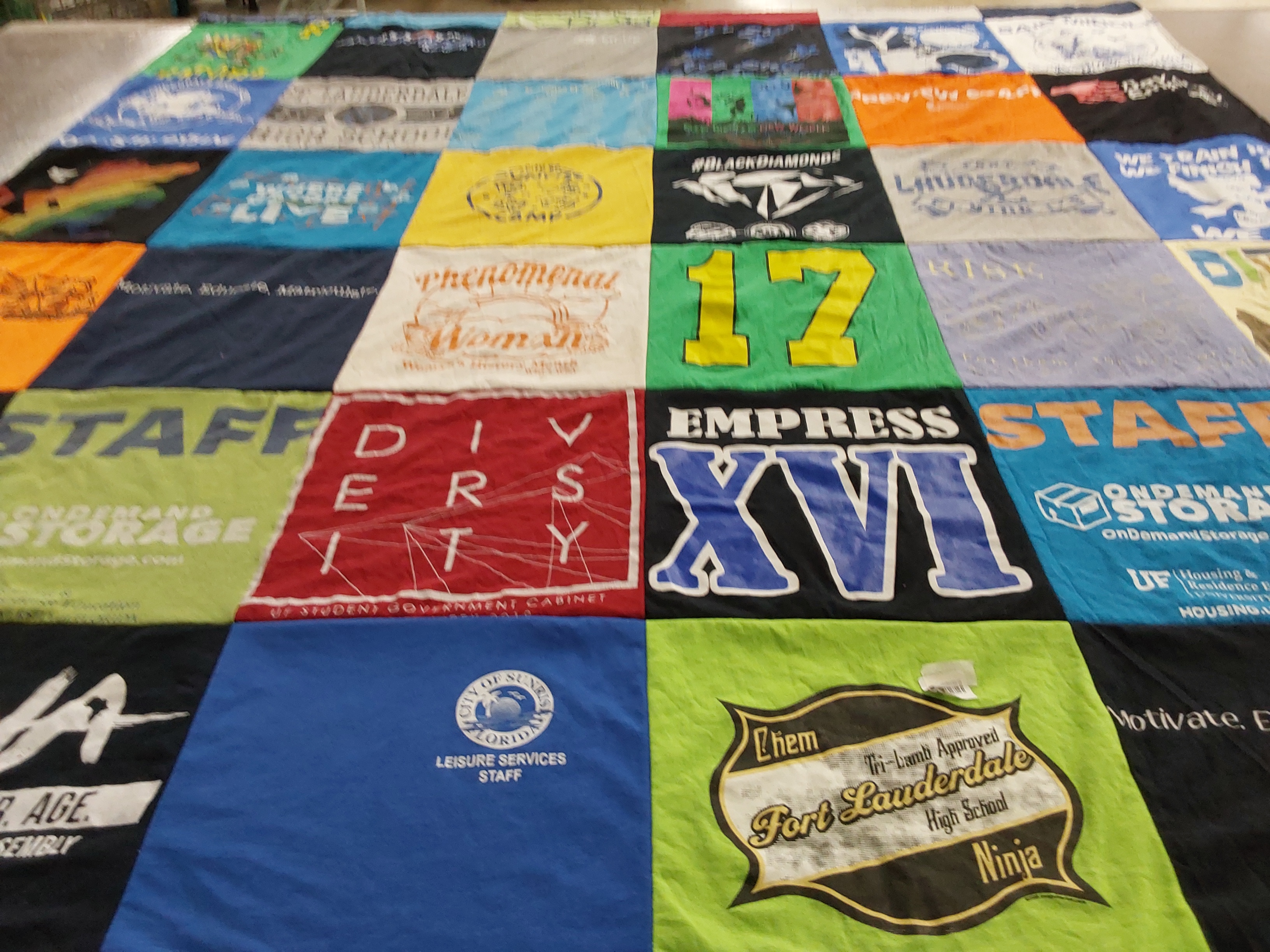 T-shirt quilt from fort lauderdale high school by Charmaine from GA