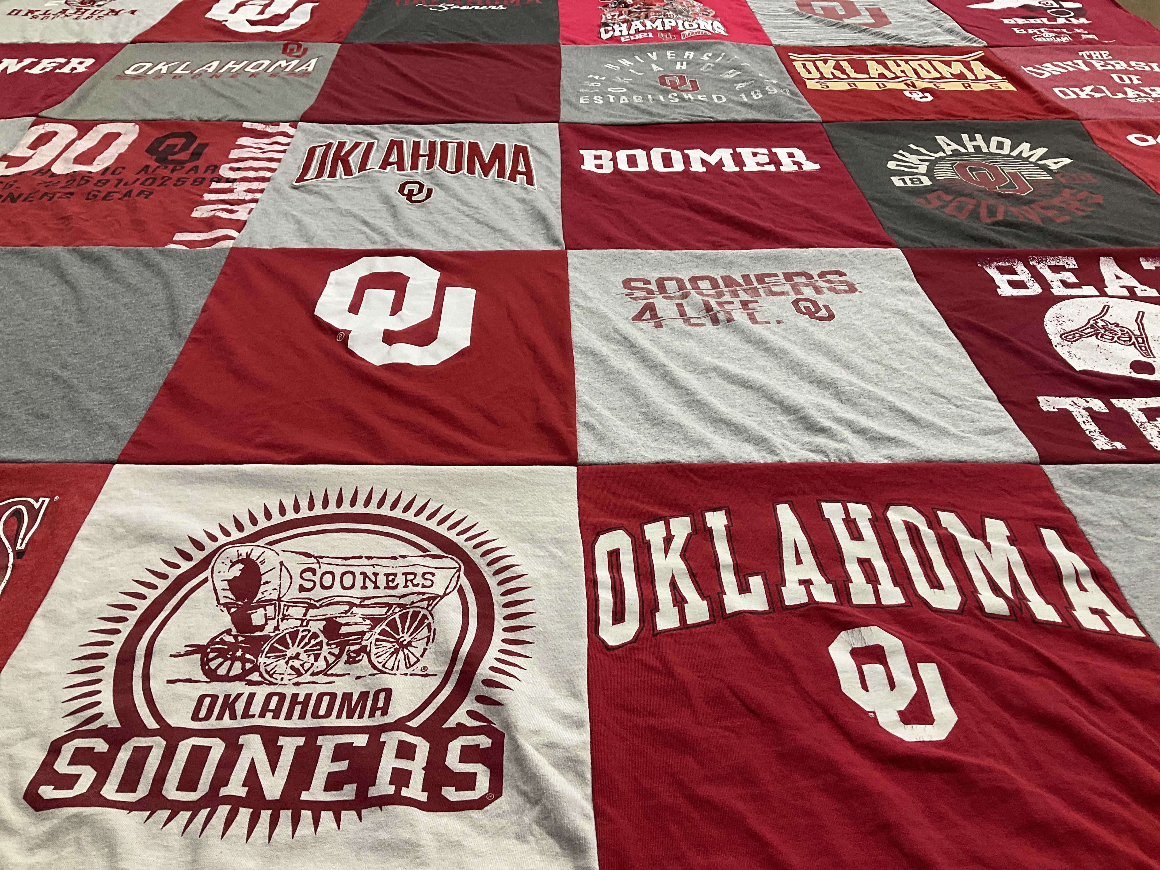 T-shirt quilt featuring university of oklahoma sooners by Sarah from OK