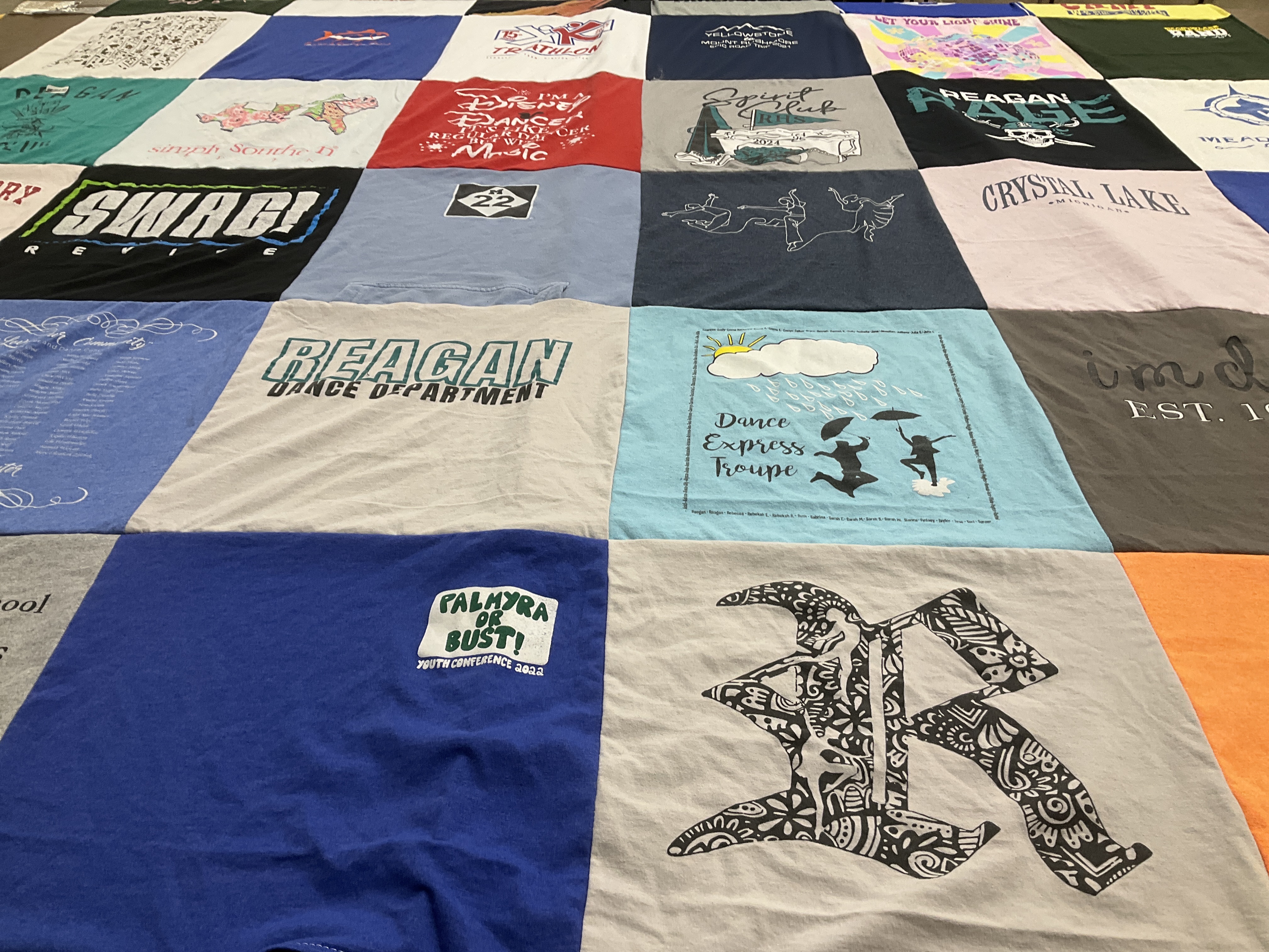 T-shirt quilt from reagan dance department by Elizabeth from NC