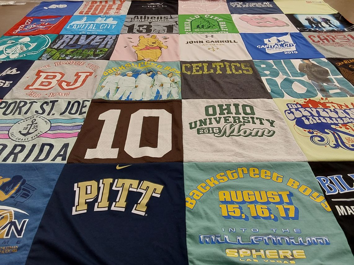 T-shirt quilt featuring pitt by Laura from OH