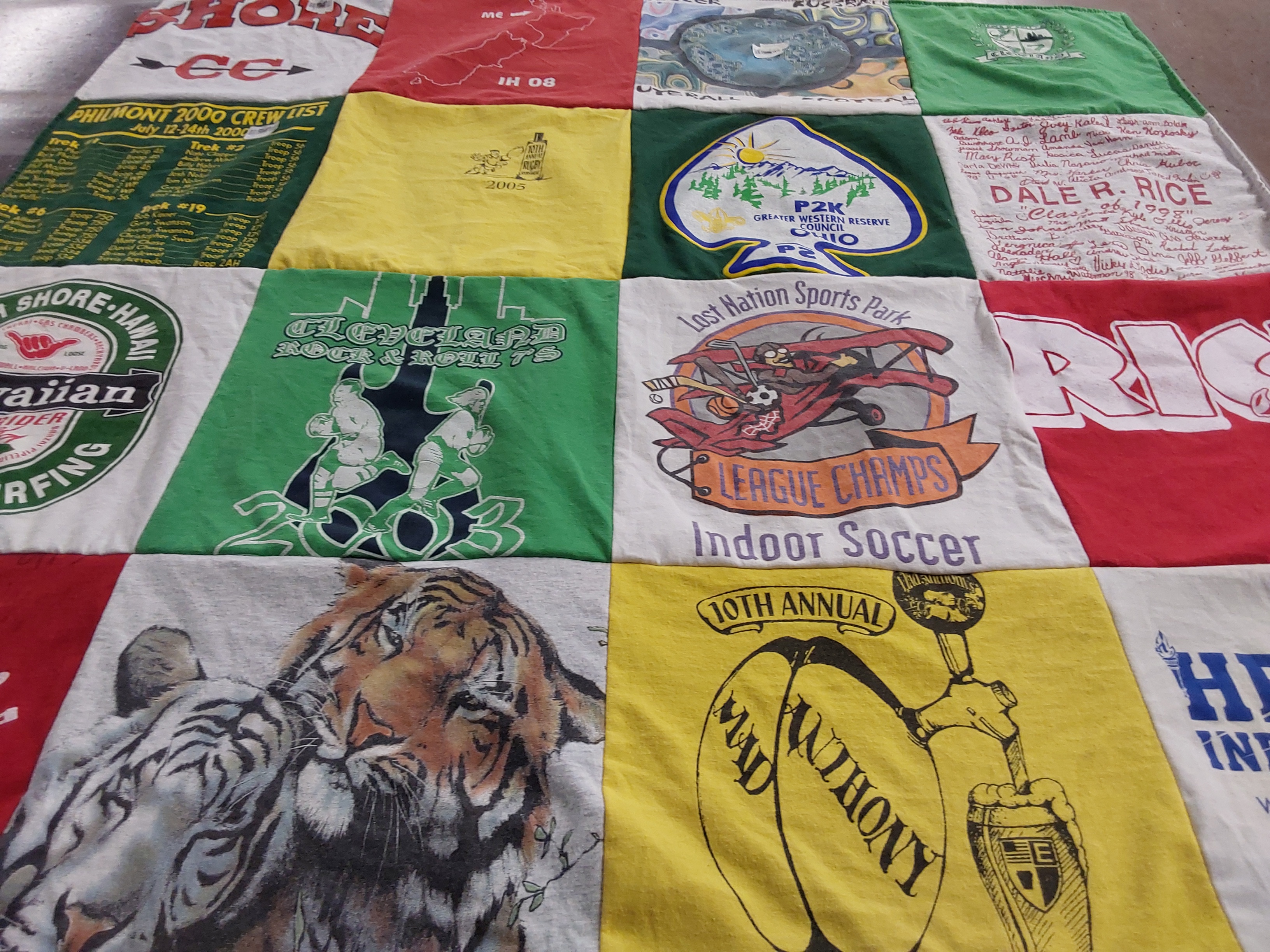 T-shirt quilt featuring cleveland rocks by Jackie from OH