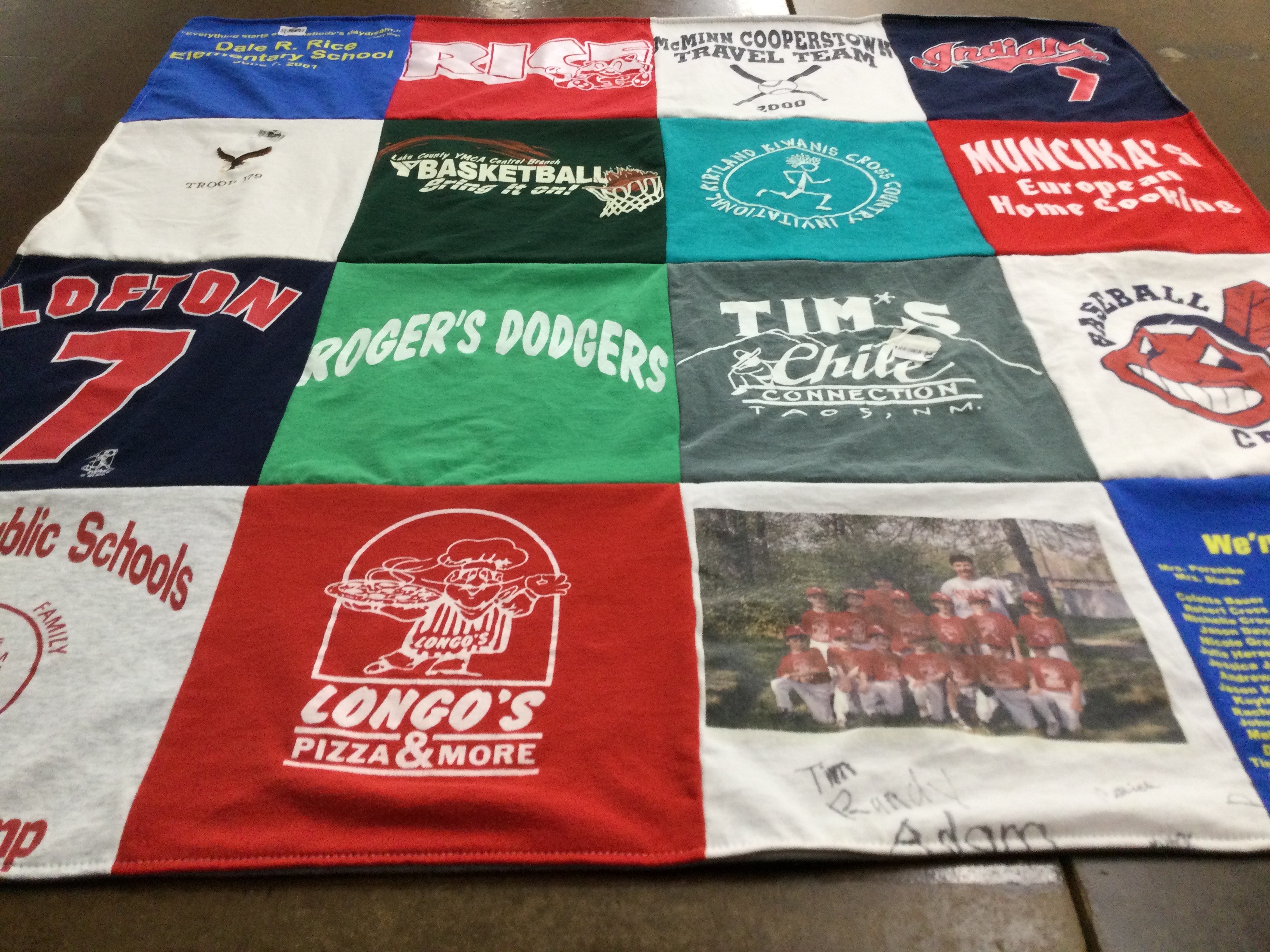 T-shirt quilt featuring dodgers, cooperstown travel team by Jackie from OH