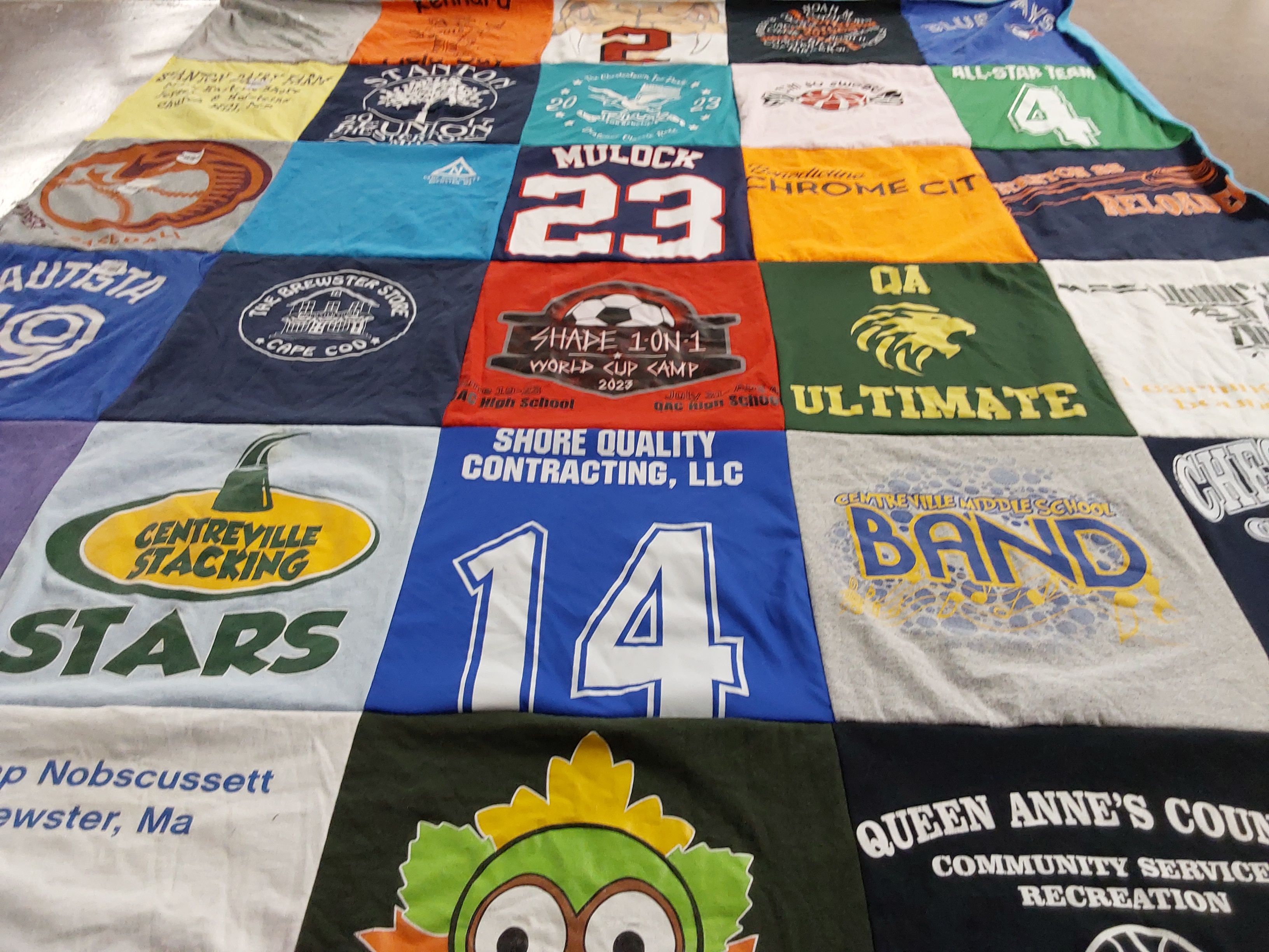 T-shirt quilt featuring all-star team, qa ultimate by Elizabeth from MD
