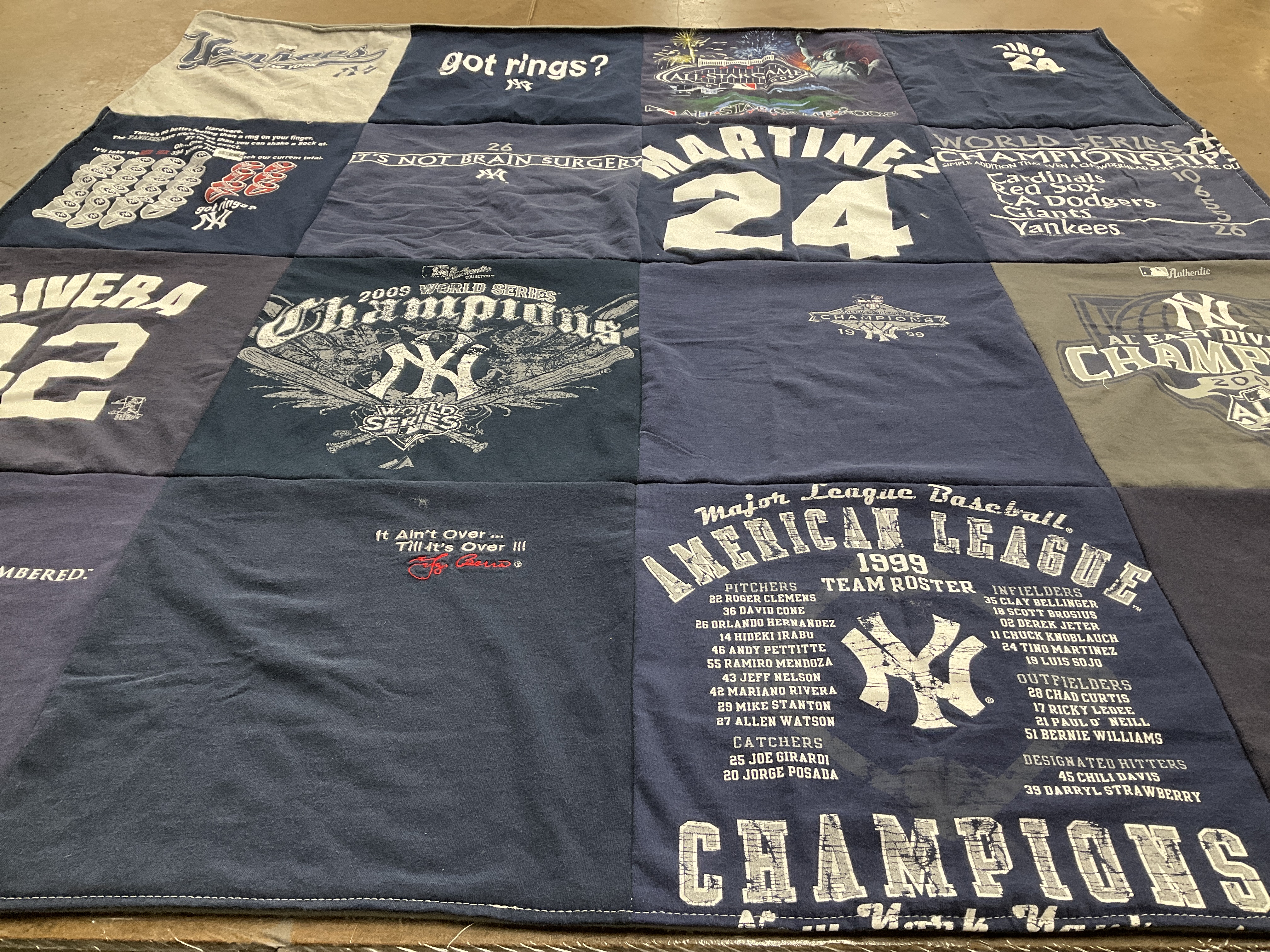 T-shirt quilt featuring new york yankees by Tracie from NJ