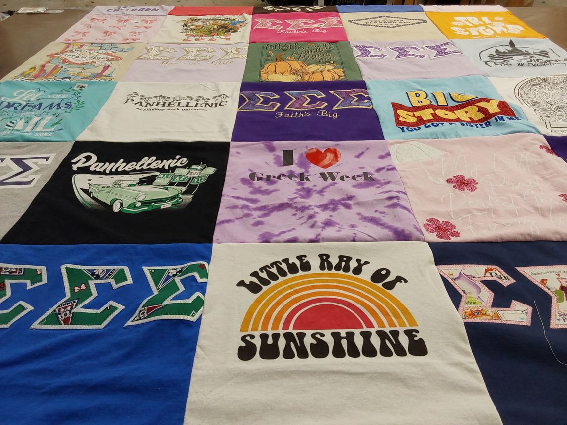 T-shirt quilt from slippery rock university by Lori from PA