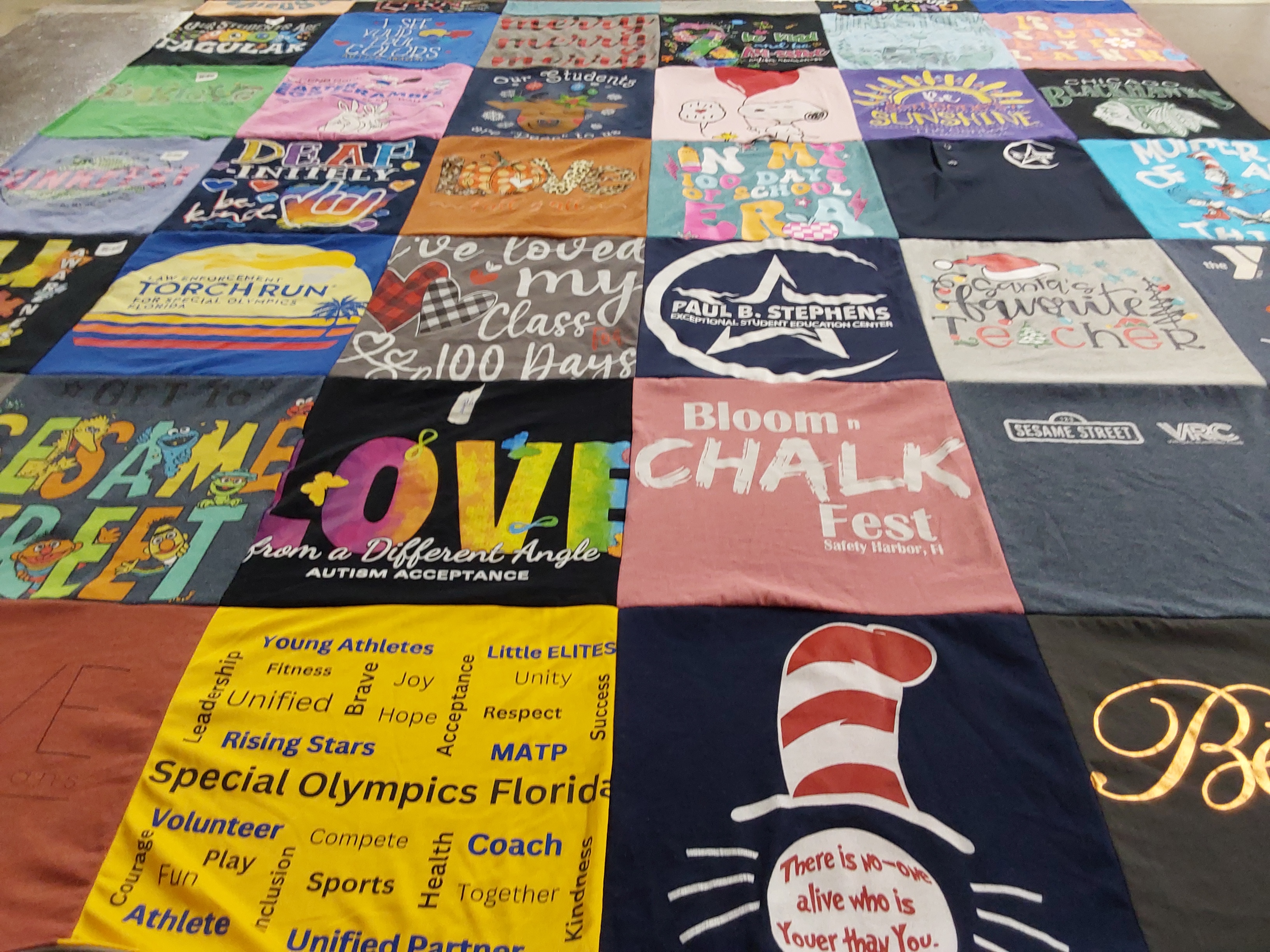 T-shirt quilt from paul b. stephens exceptional student education center by Peggy from IL