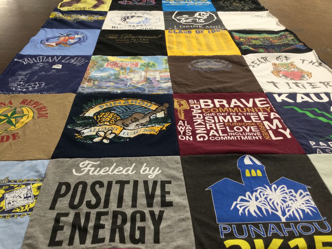 T-shirt quilt from punahou school by Julie from HI