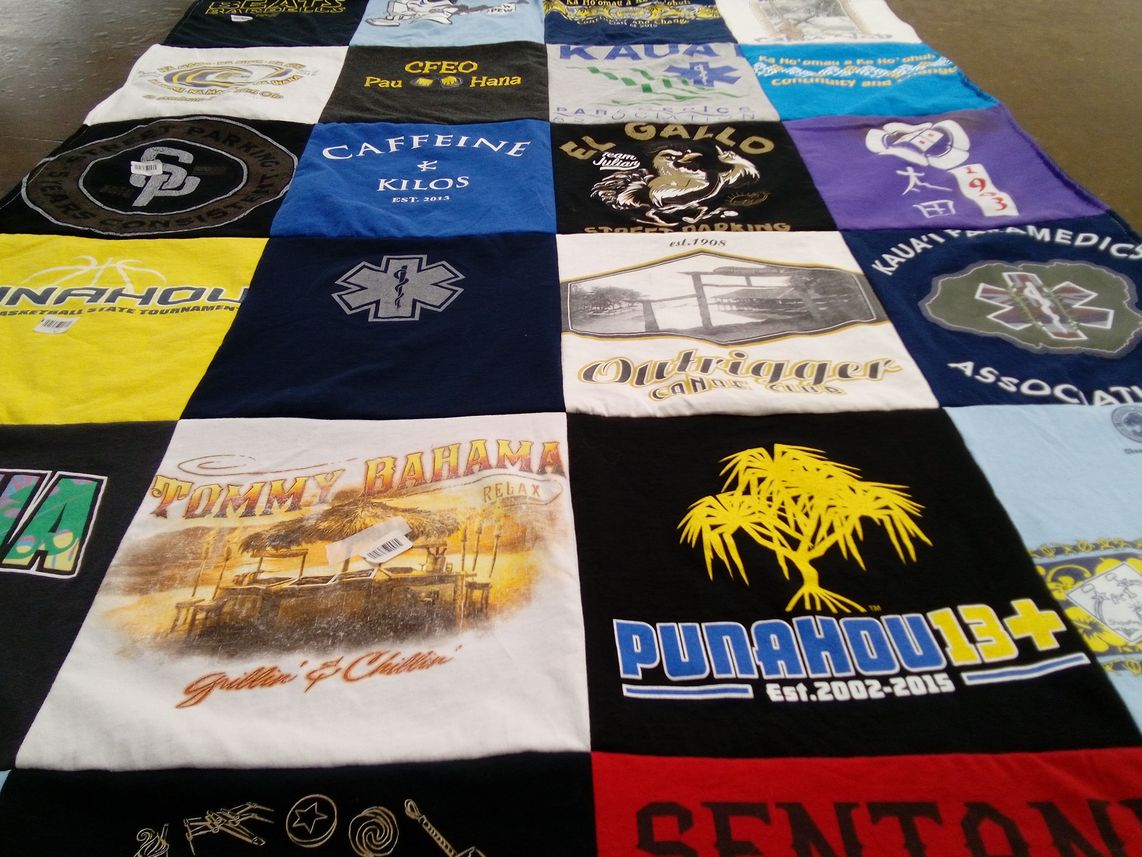 T-shirt quilt from punahou school by Julie from HI