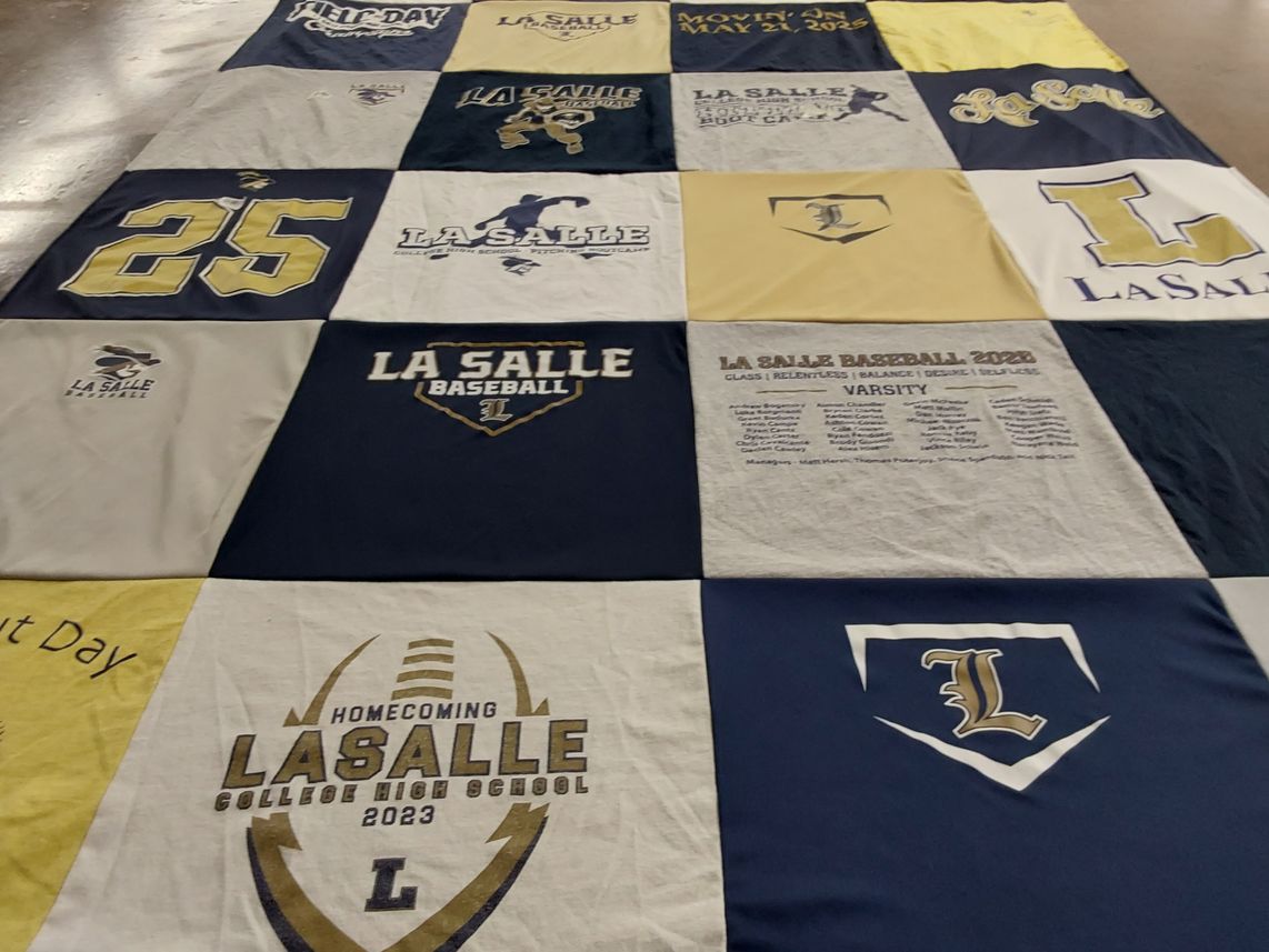 T-shirt quilt featuring la salle baseball by Kimberly from PA