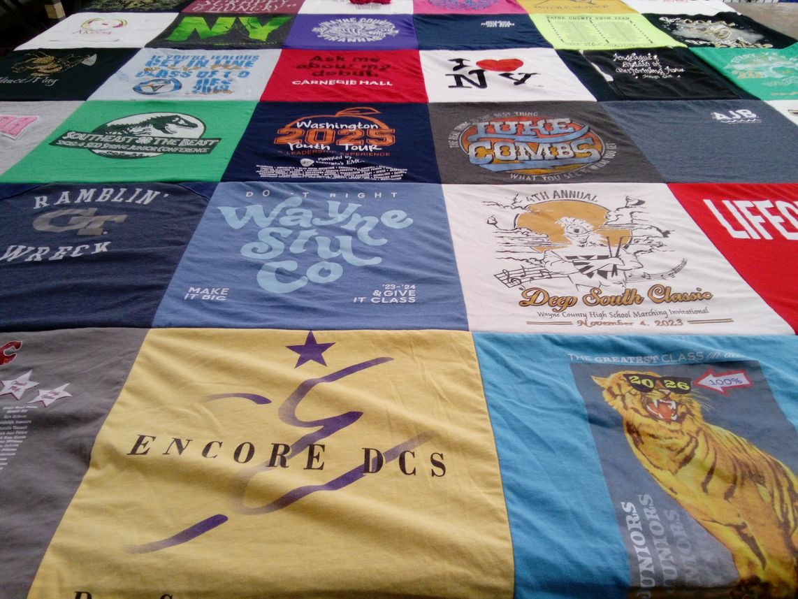 T-shirt quilt from wayne county high school by Heather from GA