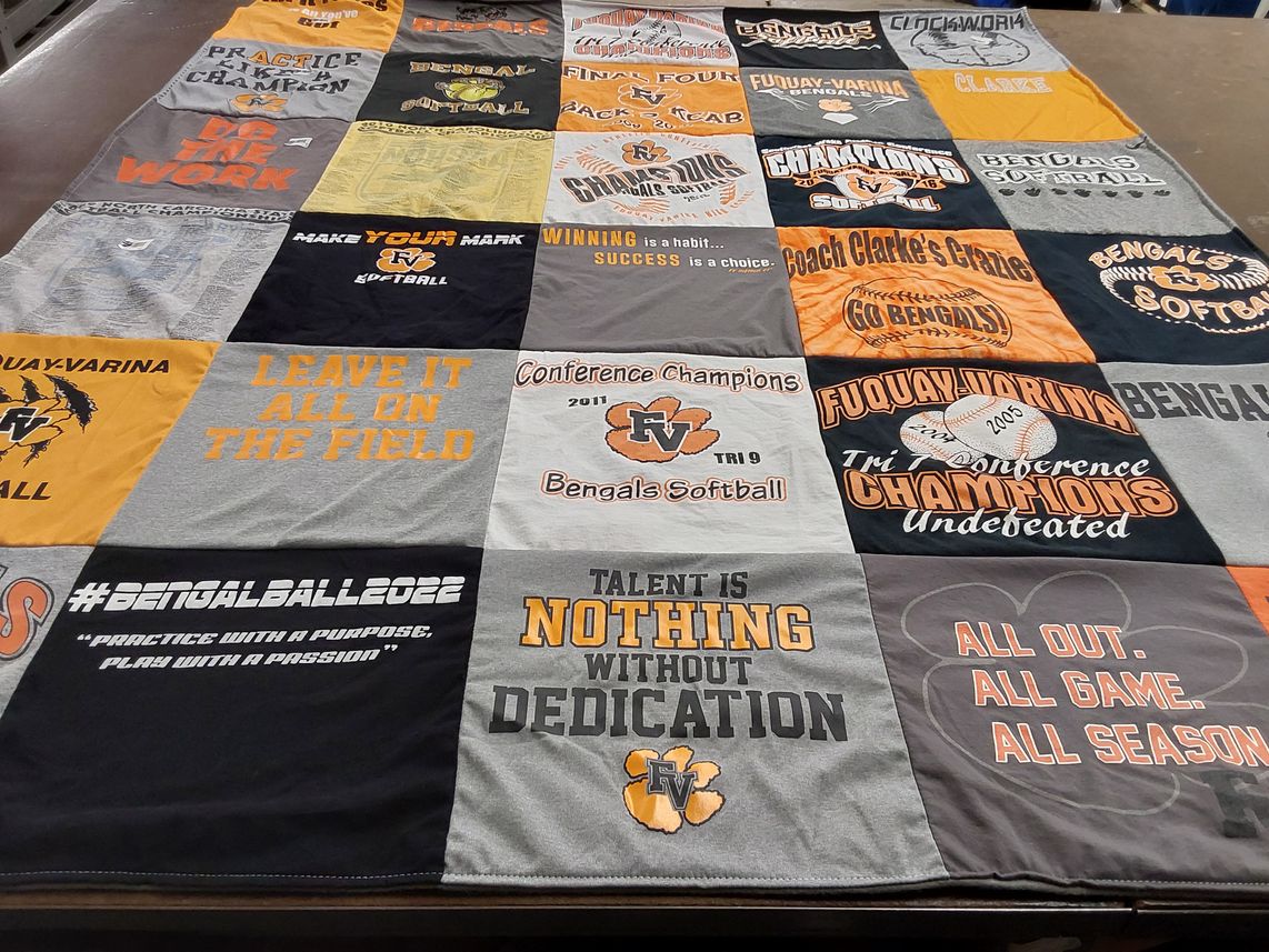 T-shirt quilt featuring fuquay-varina high school softball by Jessica from NC