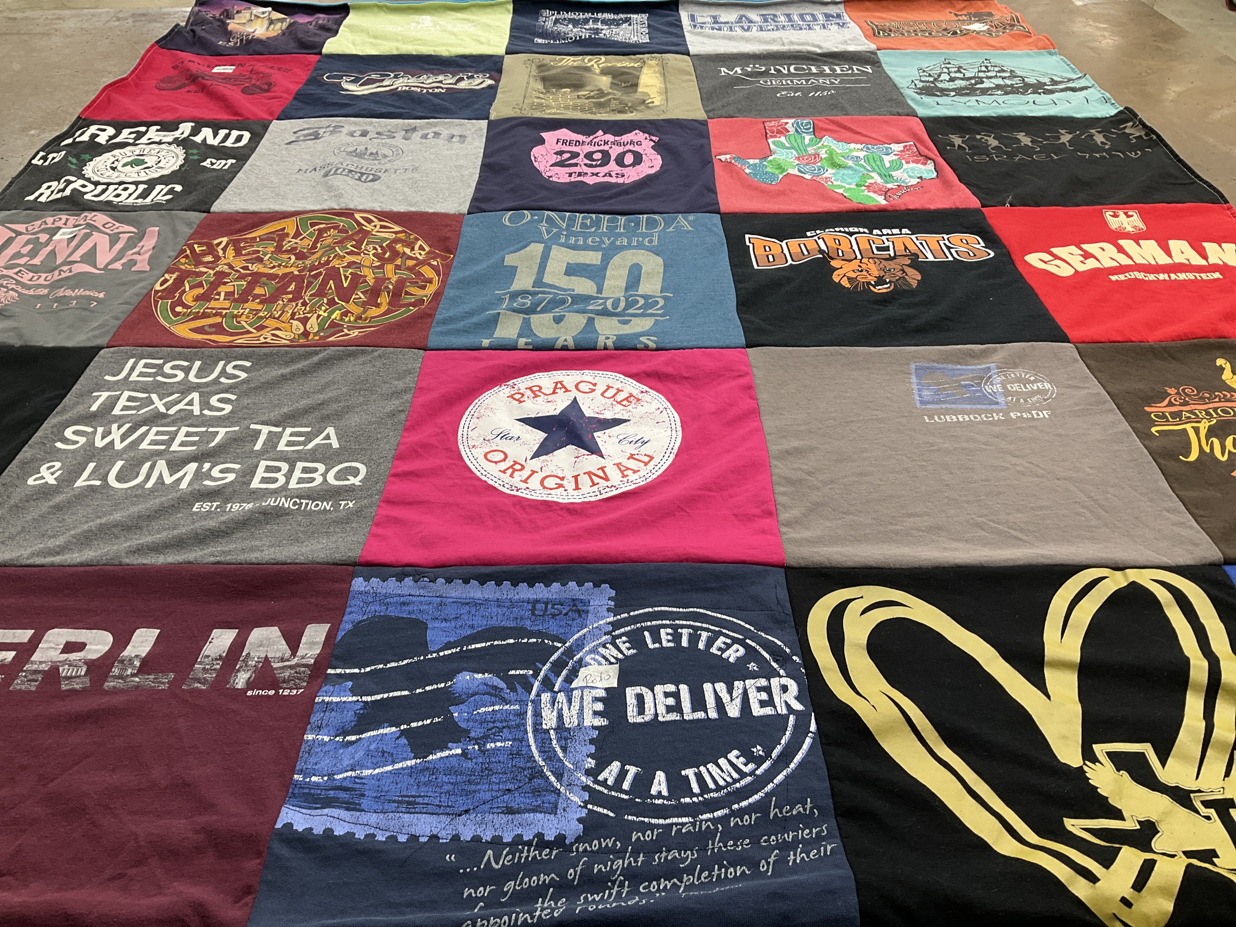 T-shirt quilt featuring bobcats, lubbock bobcats by Heather from PA