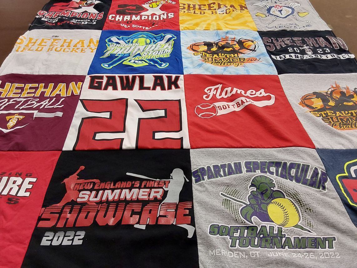 T-shirt quilt from sheehan high school by Kristin from CT