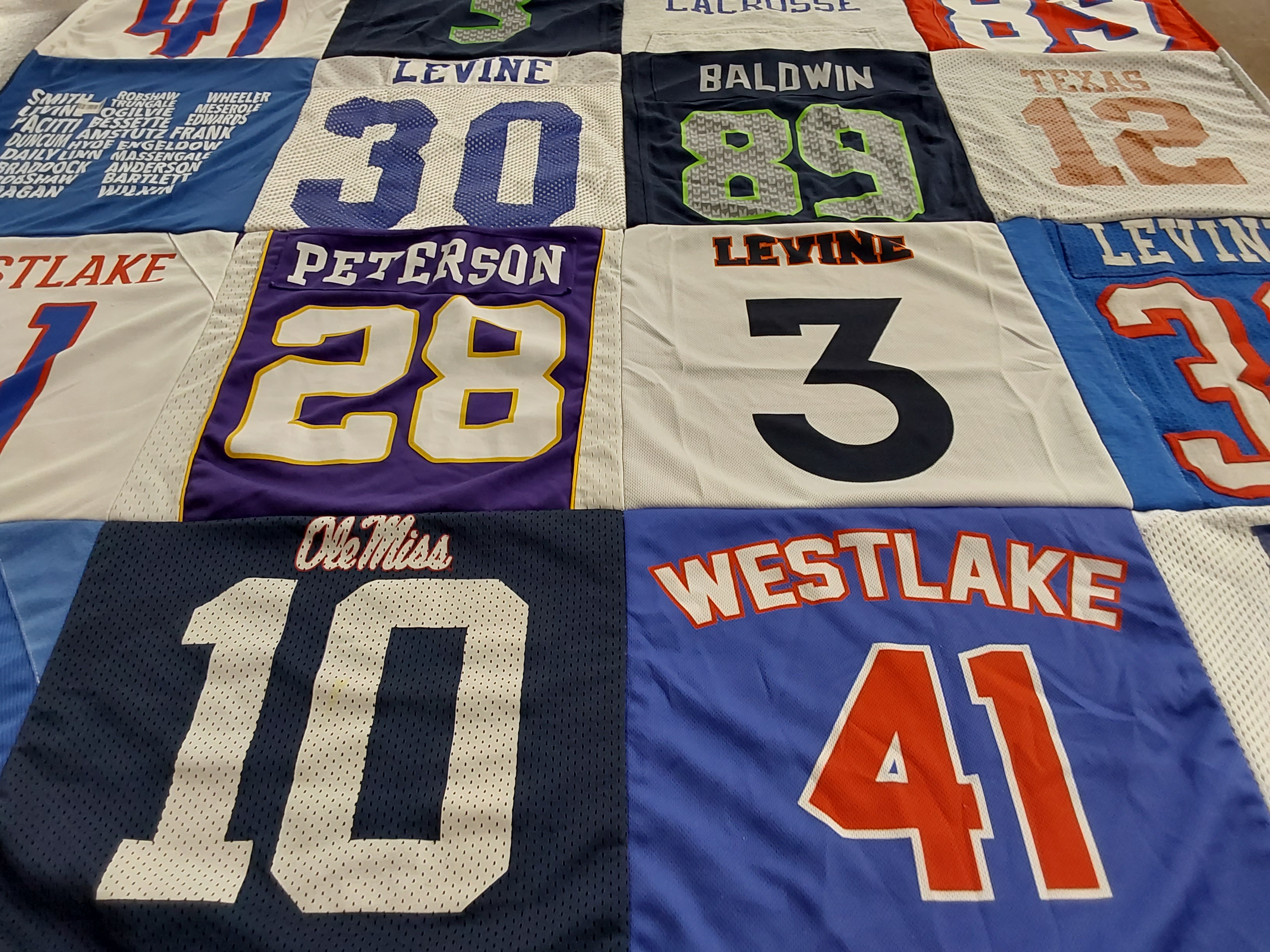 T-shirt quilt featuring westlake high school, ole miss university by Melissa from TX