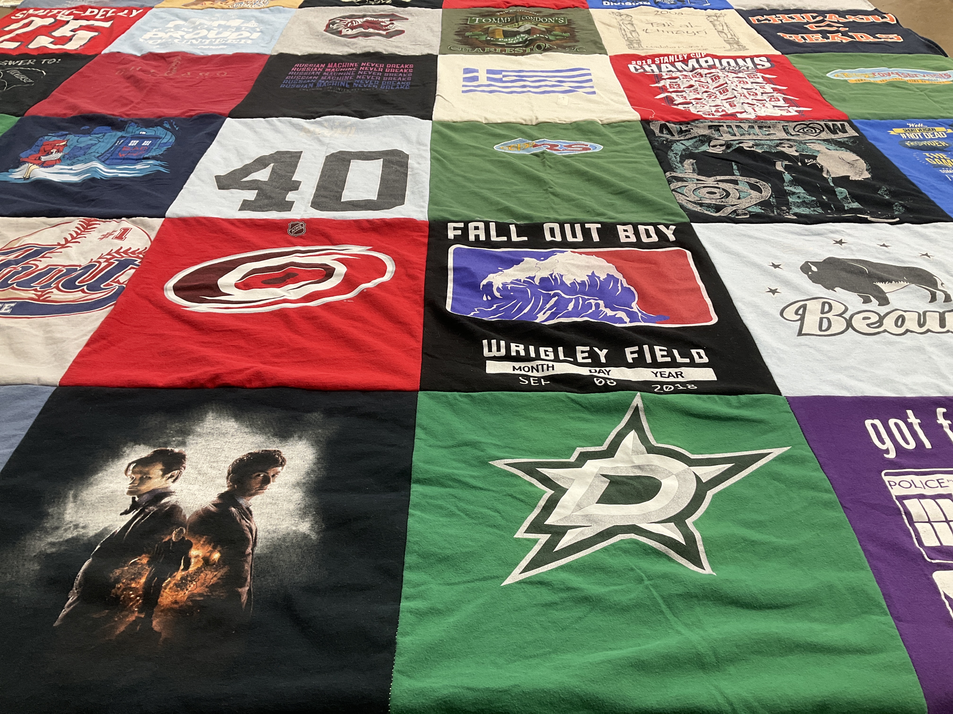 T-shirt quilt featuring dallas stars by Leyna from MI