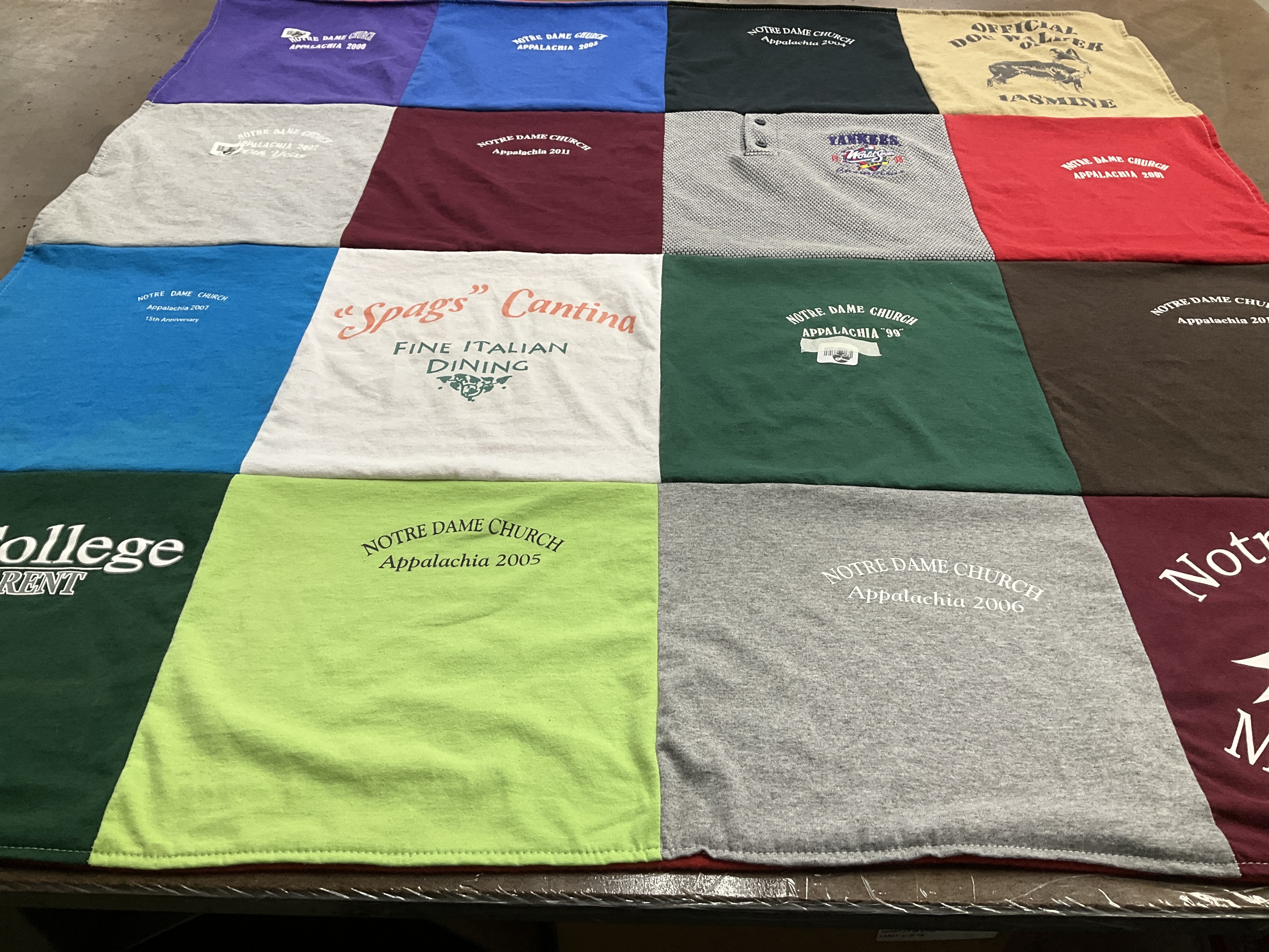 T-shirt quilt from college university by Tammy from NJ