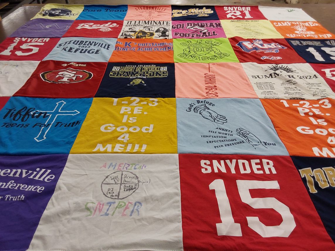 T-shirt quilt featuring snyder, reds by jennifer l from OH