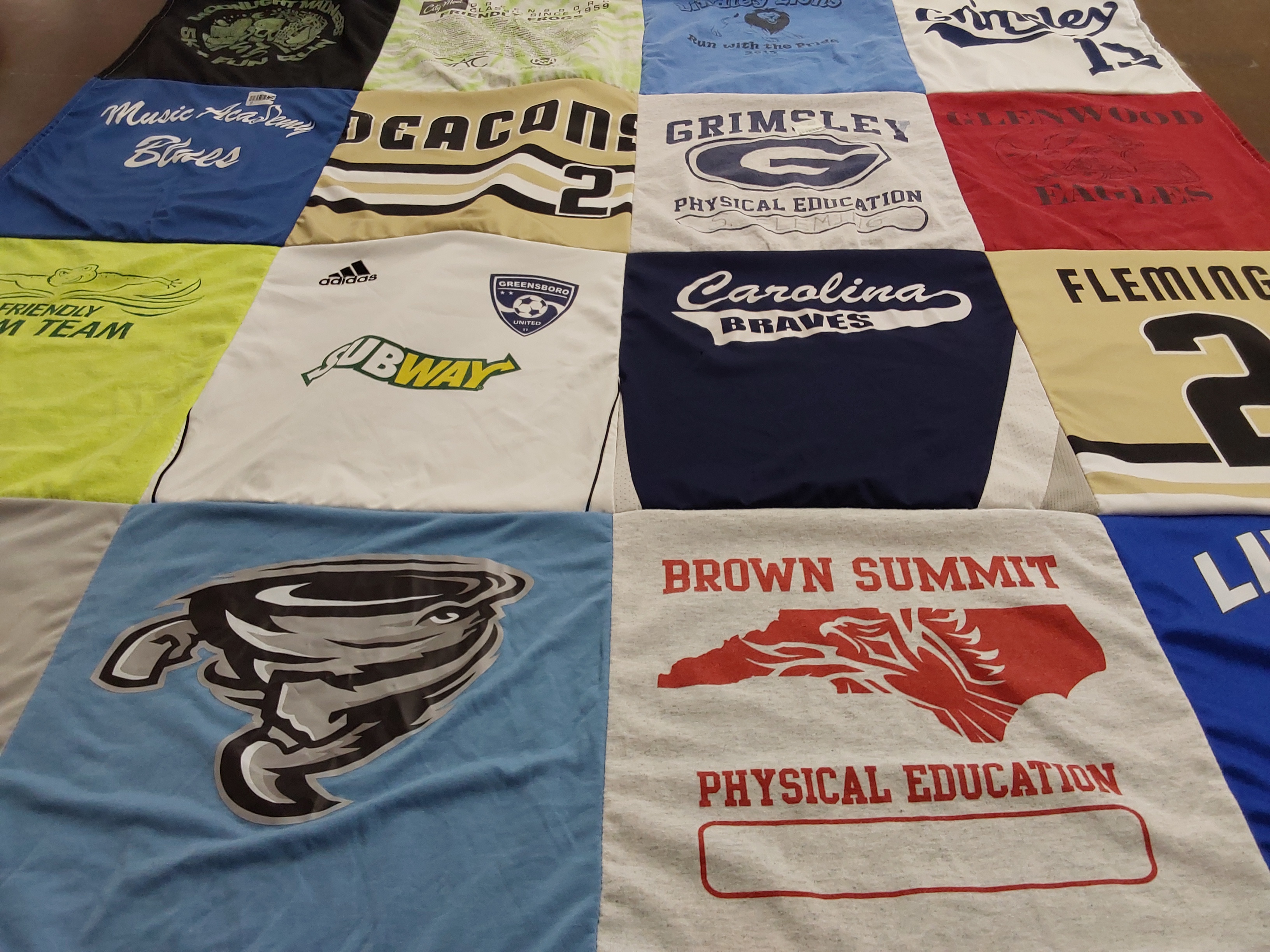 T-shirt quilt featuring greensboro united, carolina braves by Melissa from NC