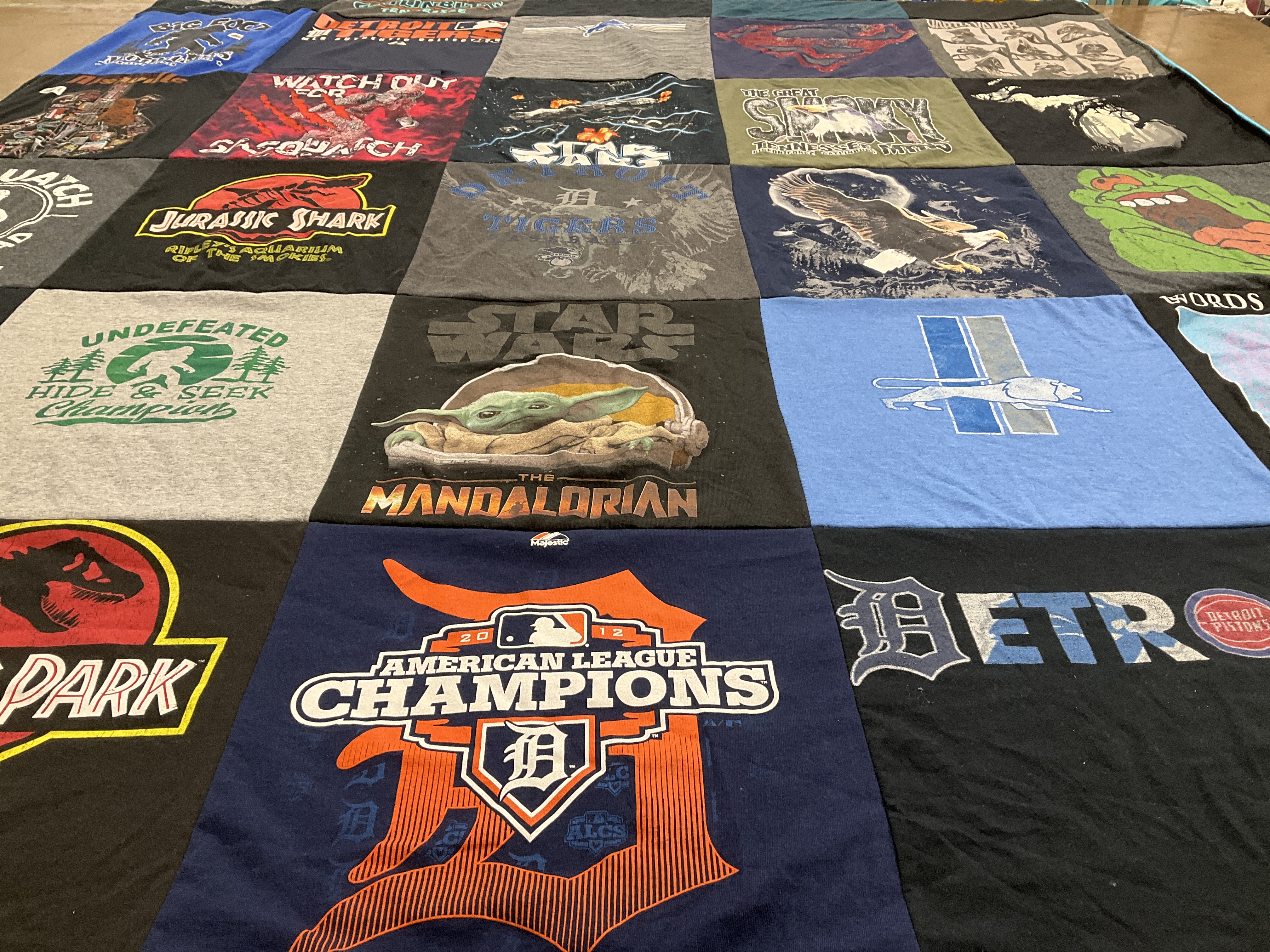 T-shirt quilt featuring detroit tigers by Jessica from MI