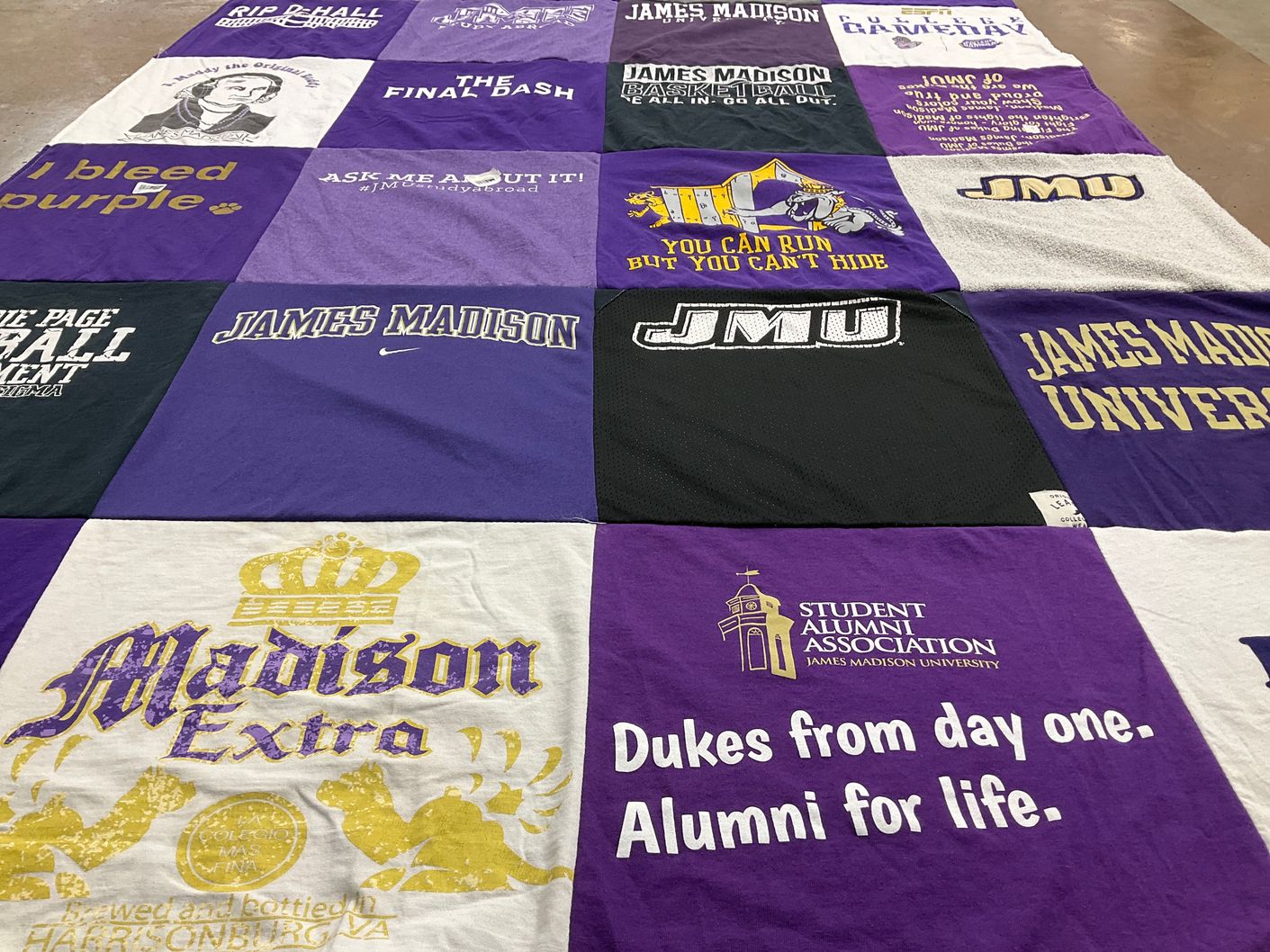 T-shirt quilt featuring james madison university by Marianne from NJ