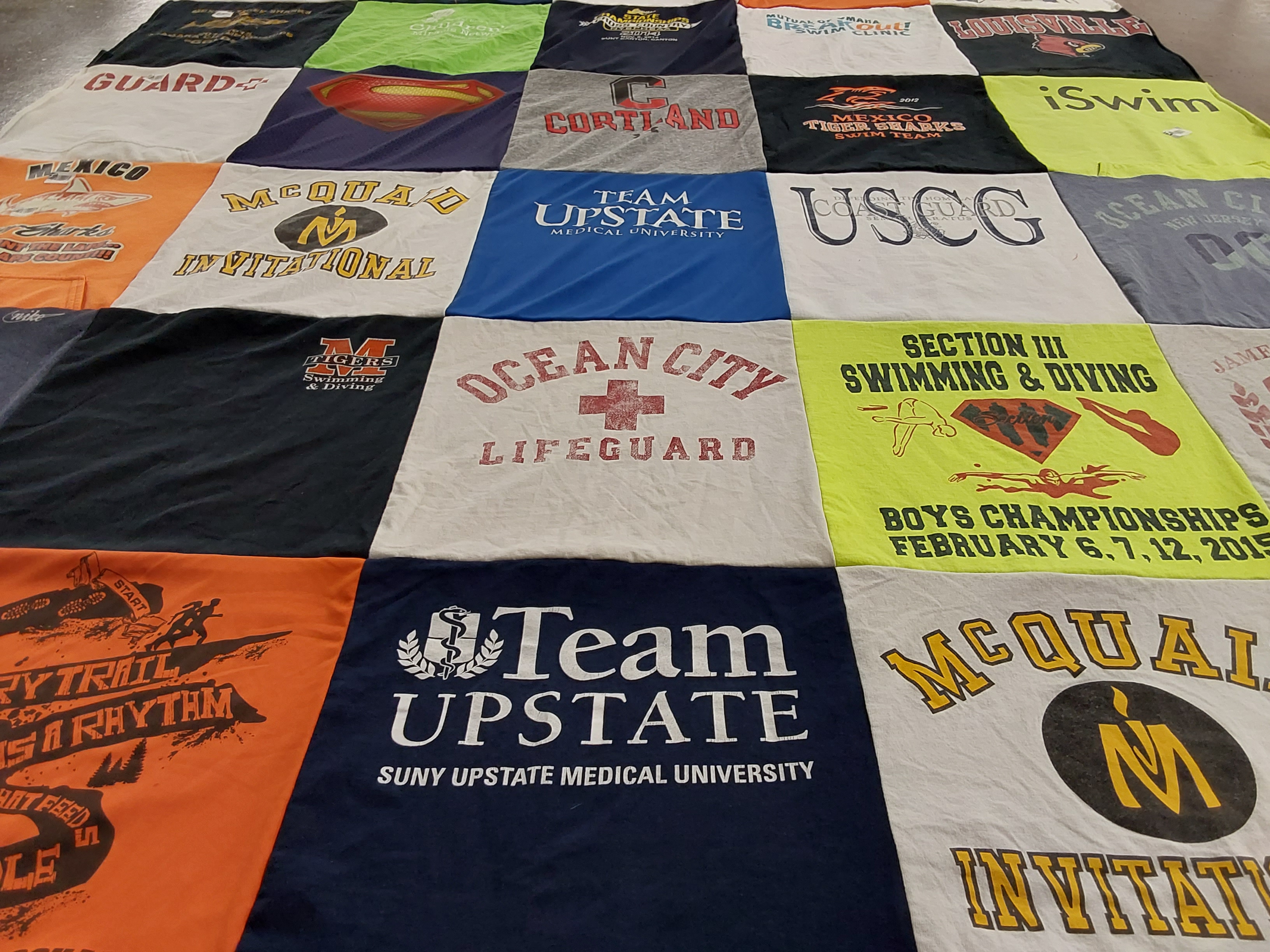 T-shirt quilt from suny upstate medical university by Lois from NY