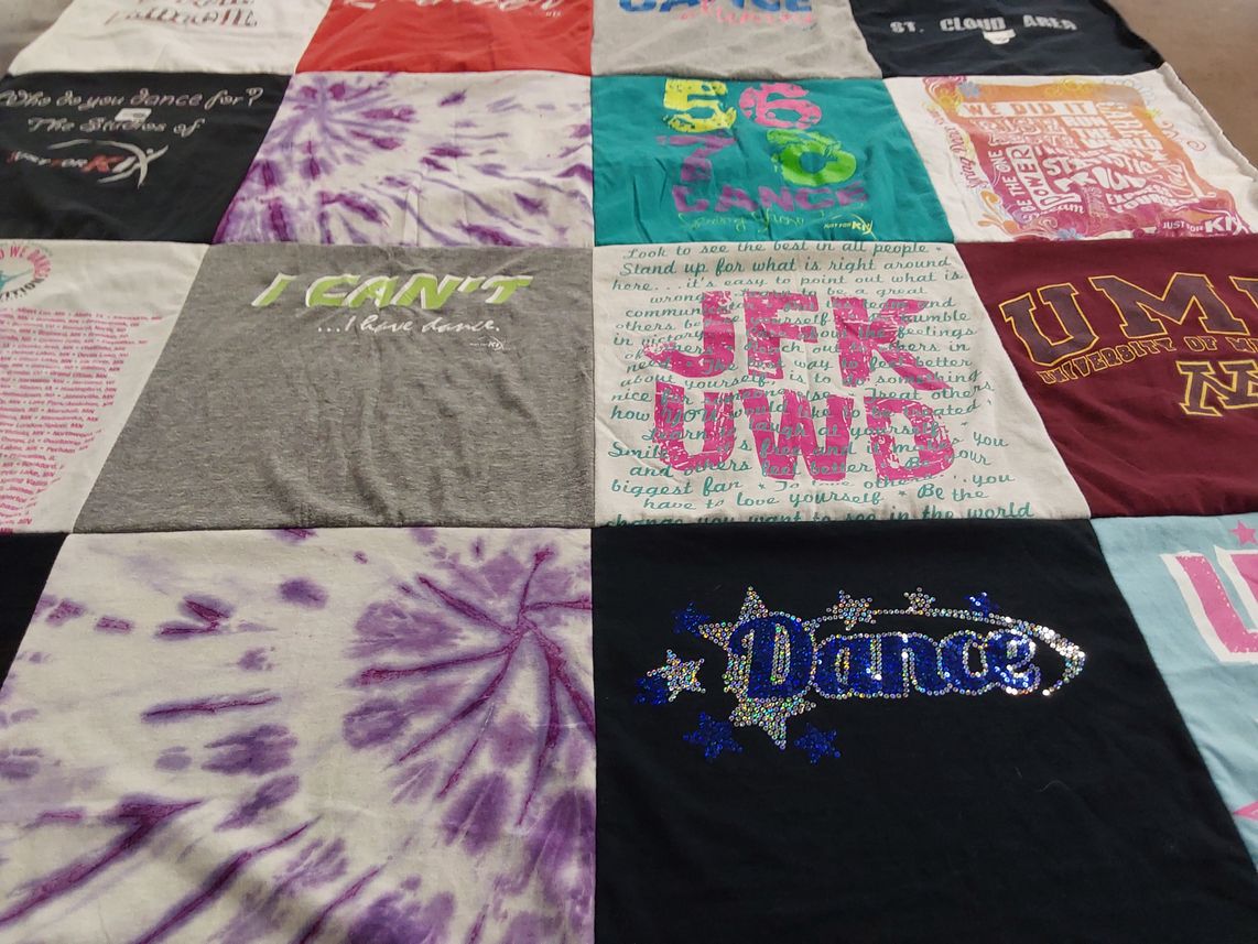 T-shirt quilt from university of minnesota duluth by Elizabeth from MN