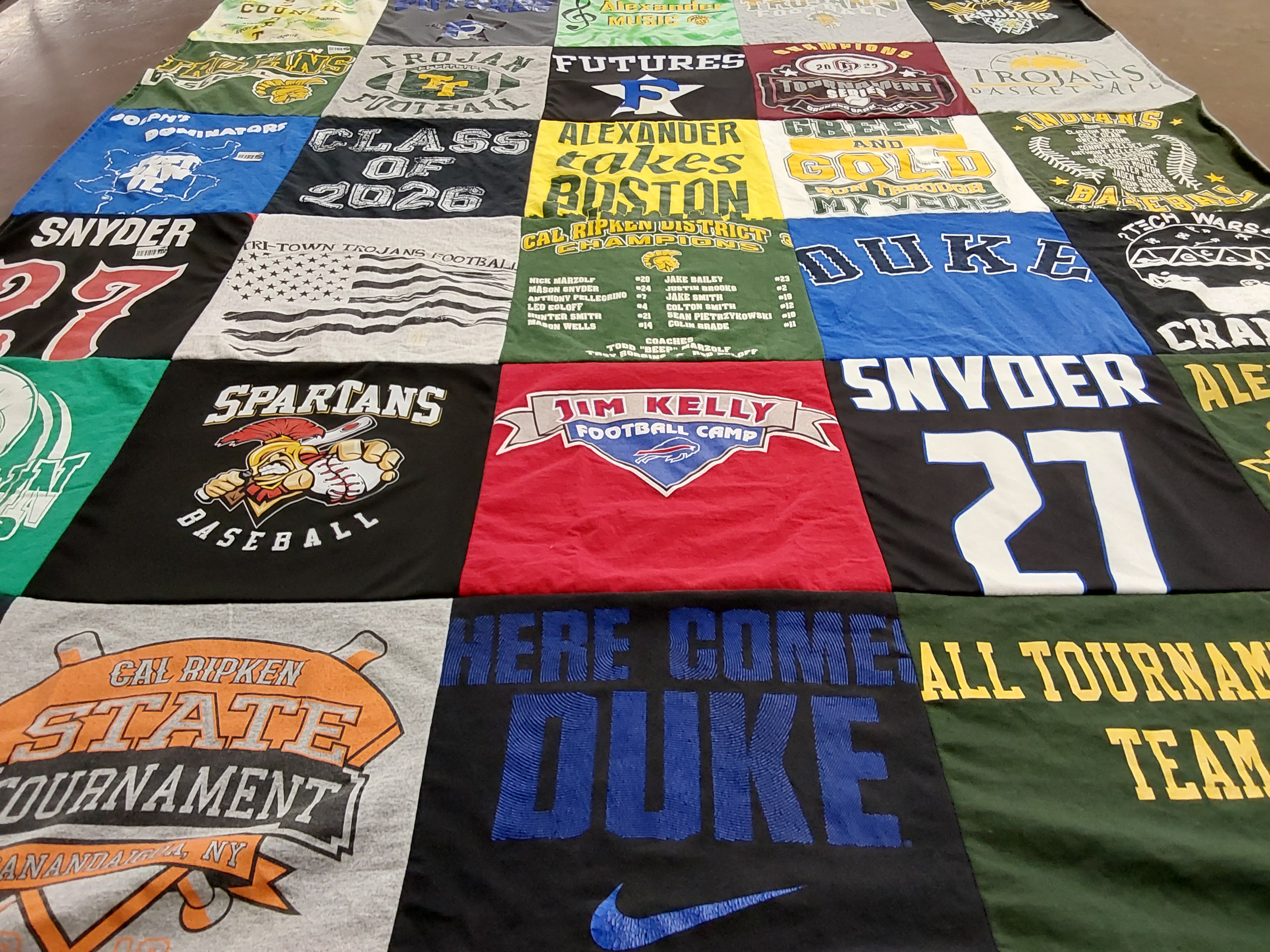 T-shirt quilt featuring snyder football team, trojan football team by Dawn from NY