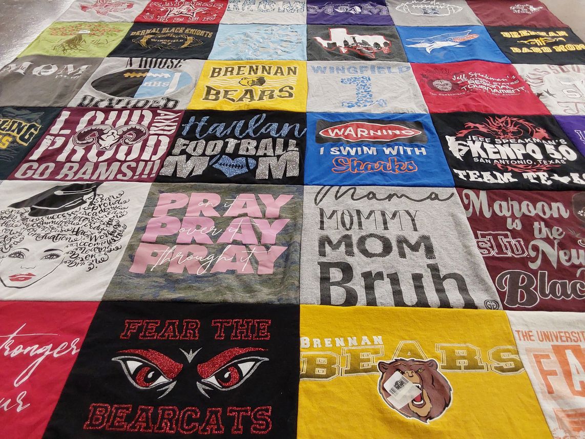 T-shirt quilt featuring brennan bears, bearcats by Darla from TX