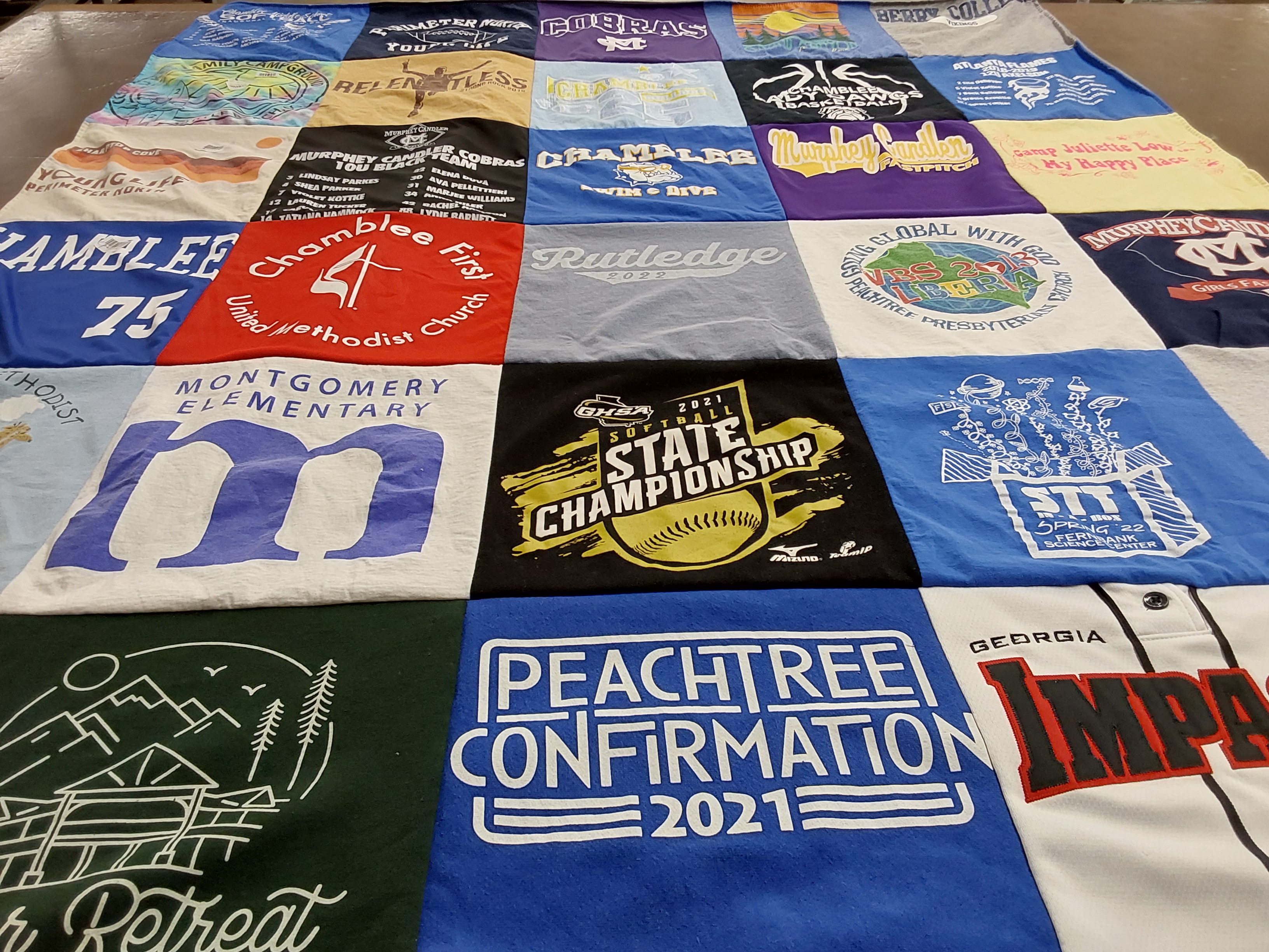 T-shirt quilt featuring chamblee cobras, murphy candler athletic club by Laura from GA