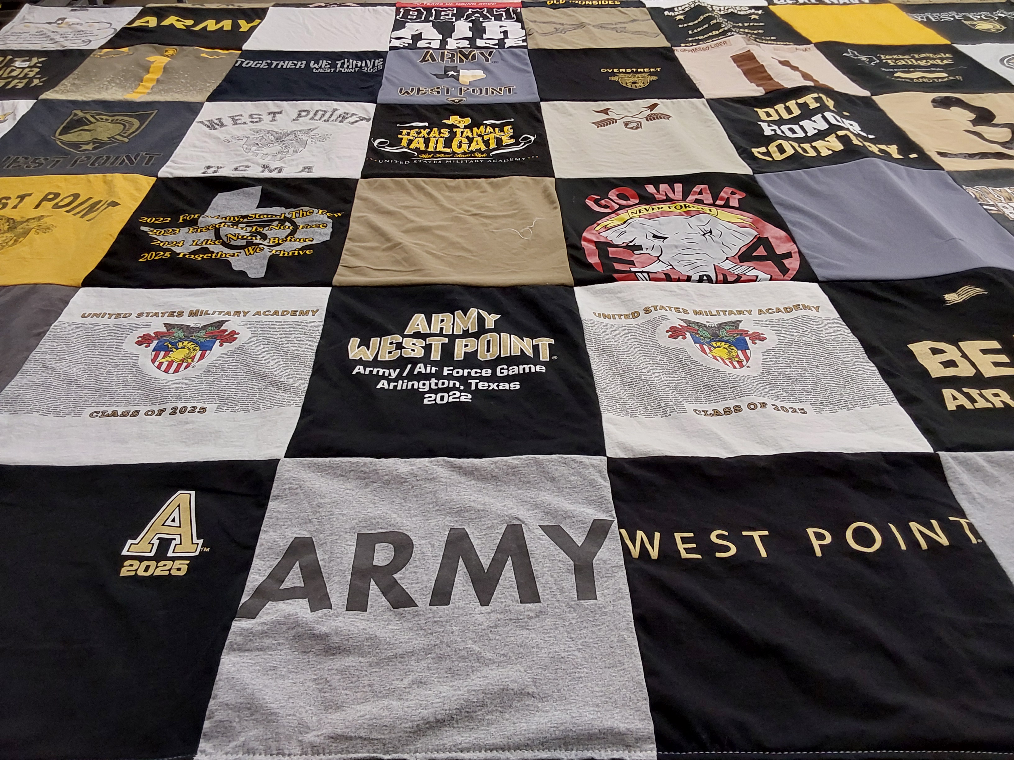 T-shirt quilt from united states military academy by Patti from TX
