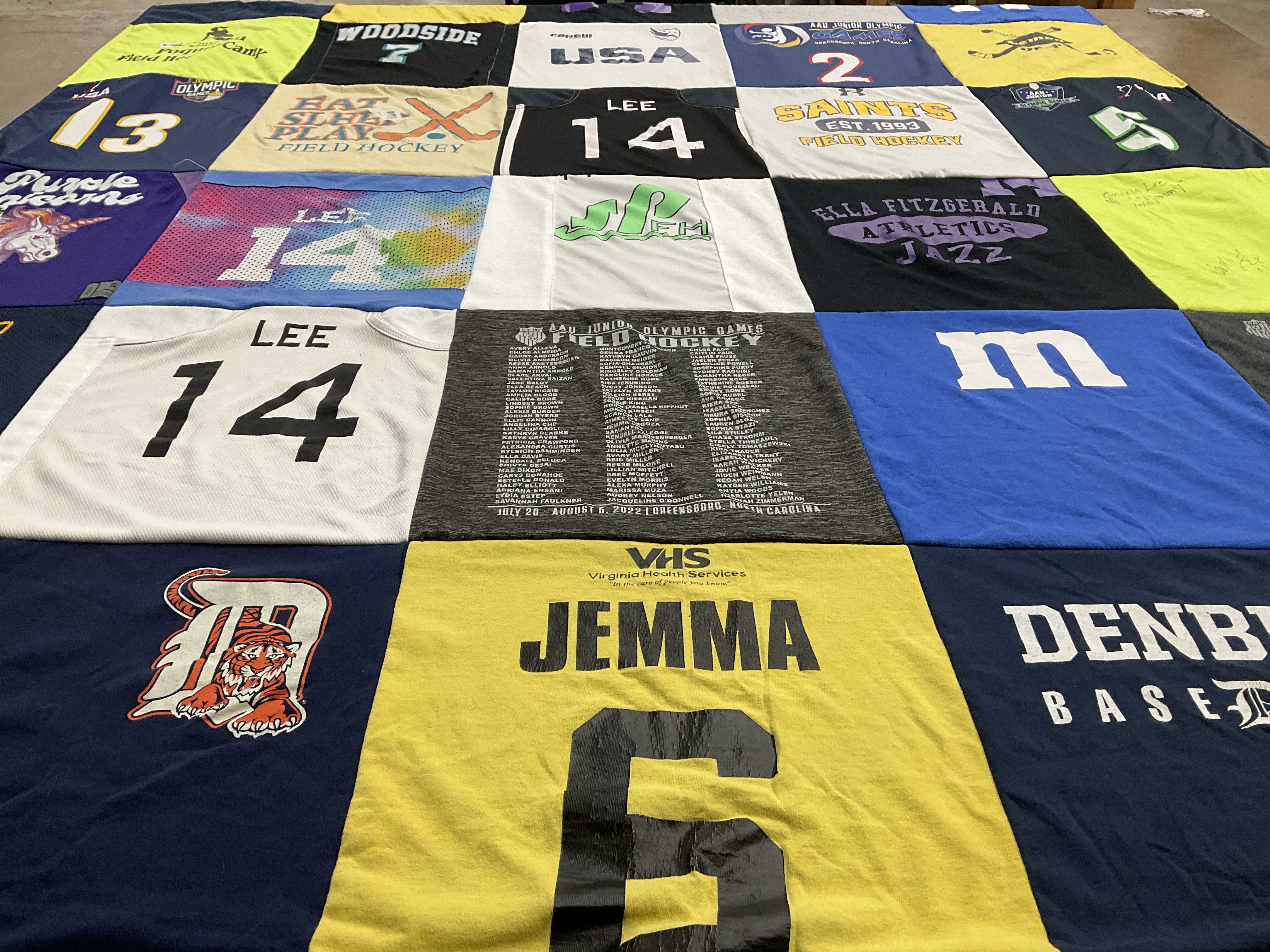 T-shirt quilt featuring denby baseball team by Angela from VA