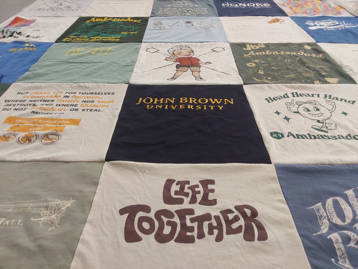 T-shirt quilt from john brown university by Carma from TX